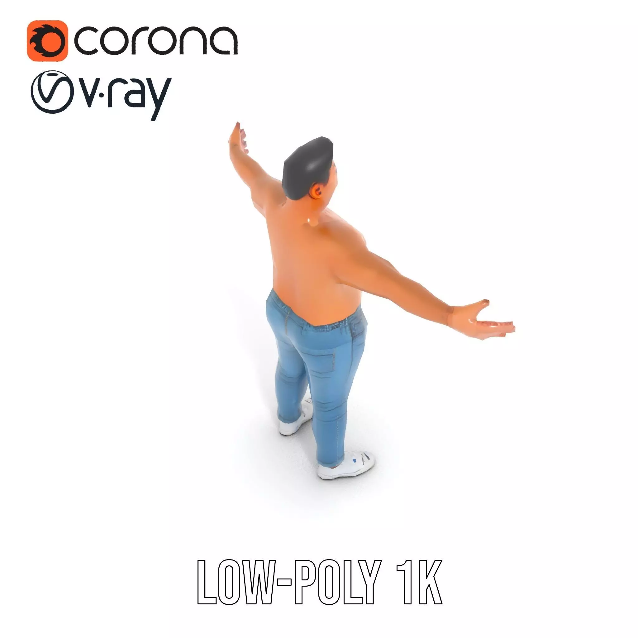 Casual Denim Character model pack Low-poly 3D model_14