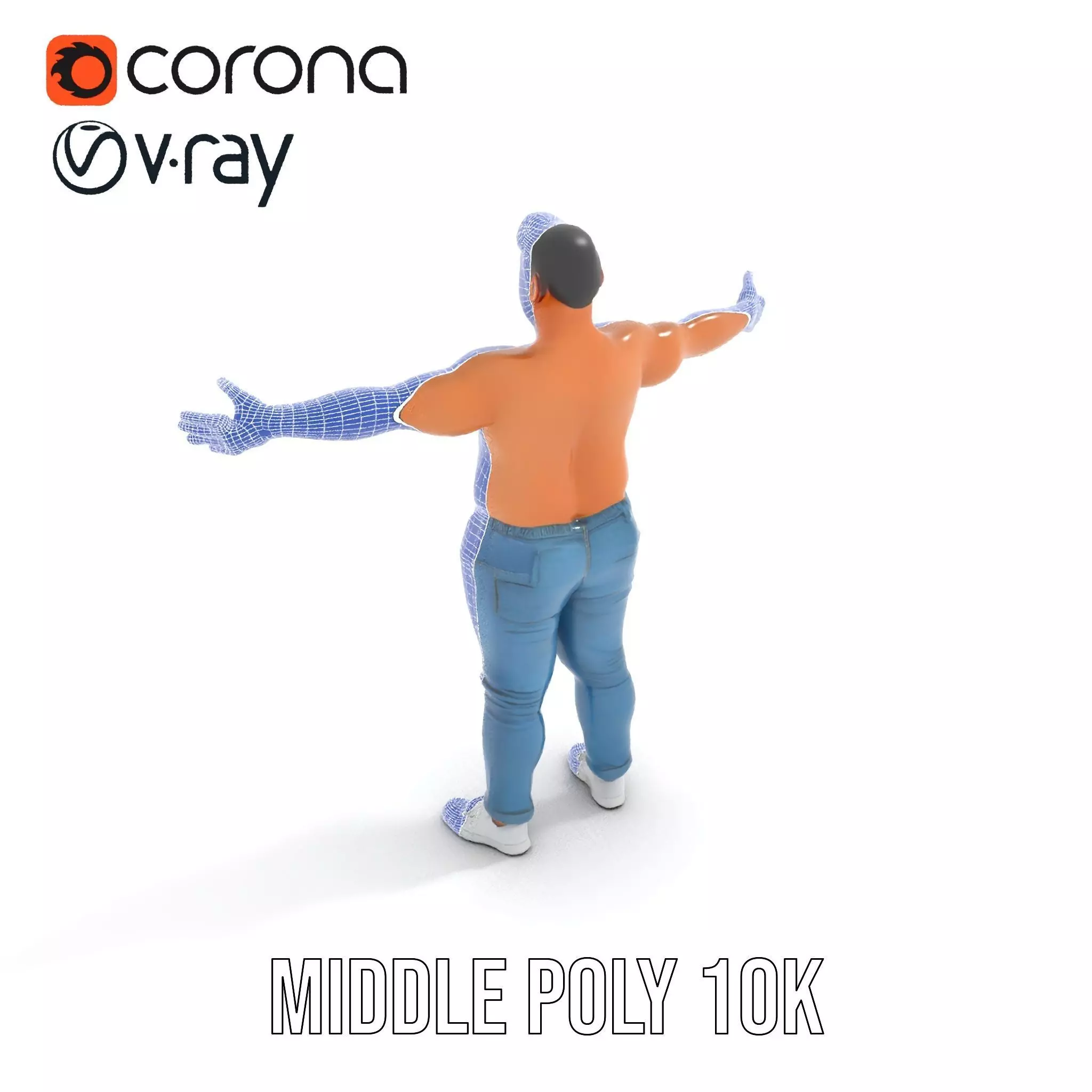 Casual Denim Character model pack Low-poly 3D model_13