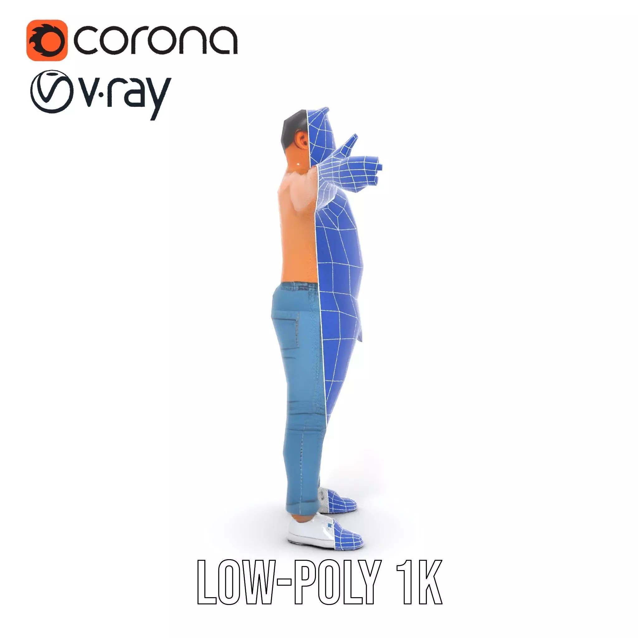 Casual Denim Character model pack Low-poly 3D model_22