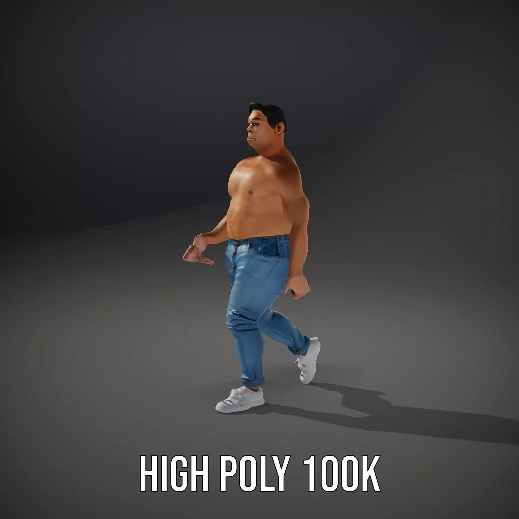 Casual Denim Character model pack Low-poly 3D model_10