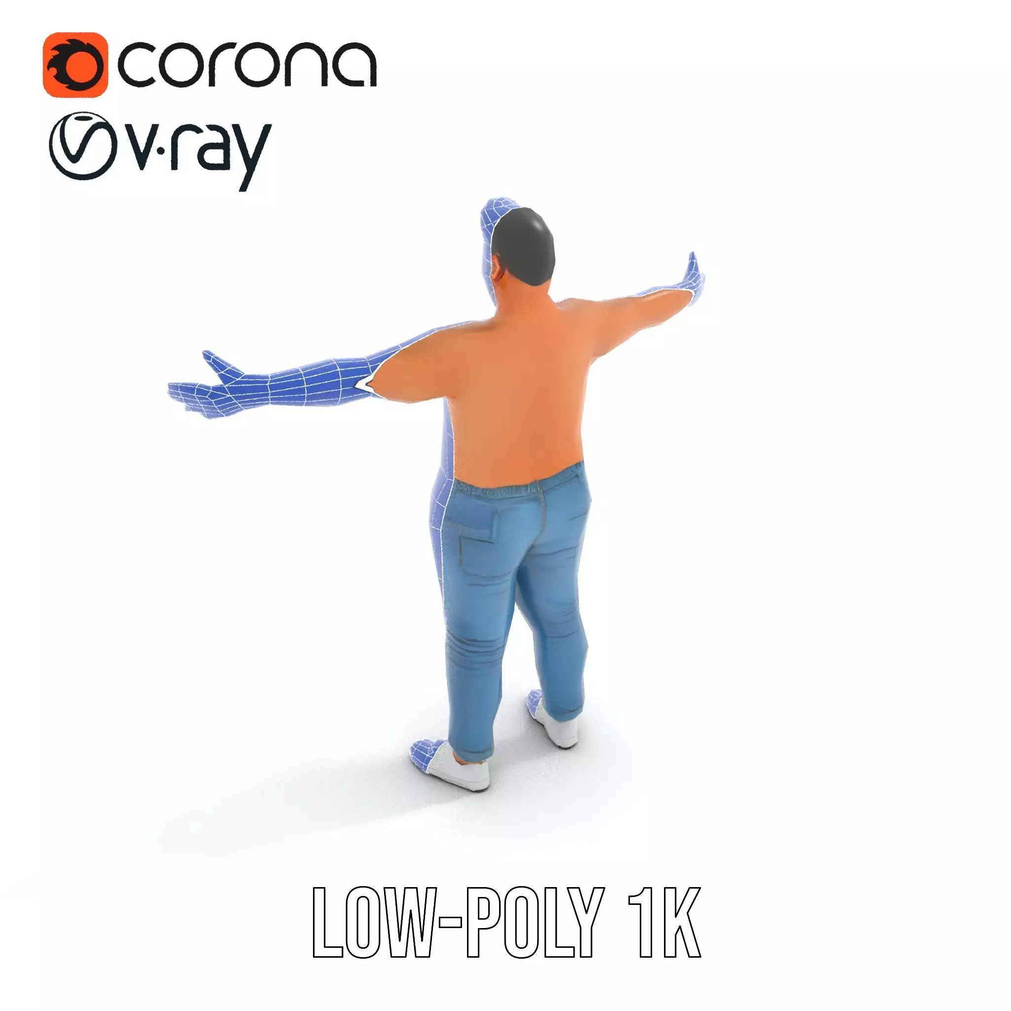 Casual Denim Character model pack Low-poly 3D model_30