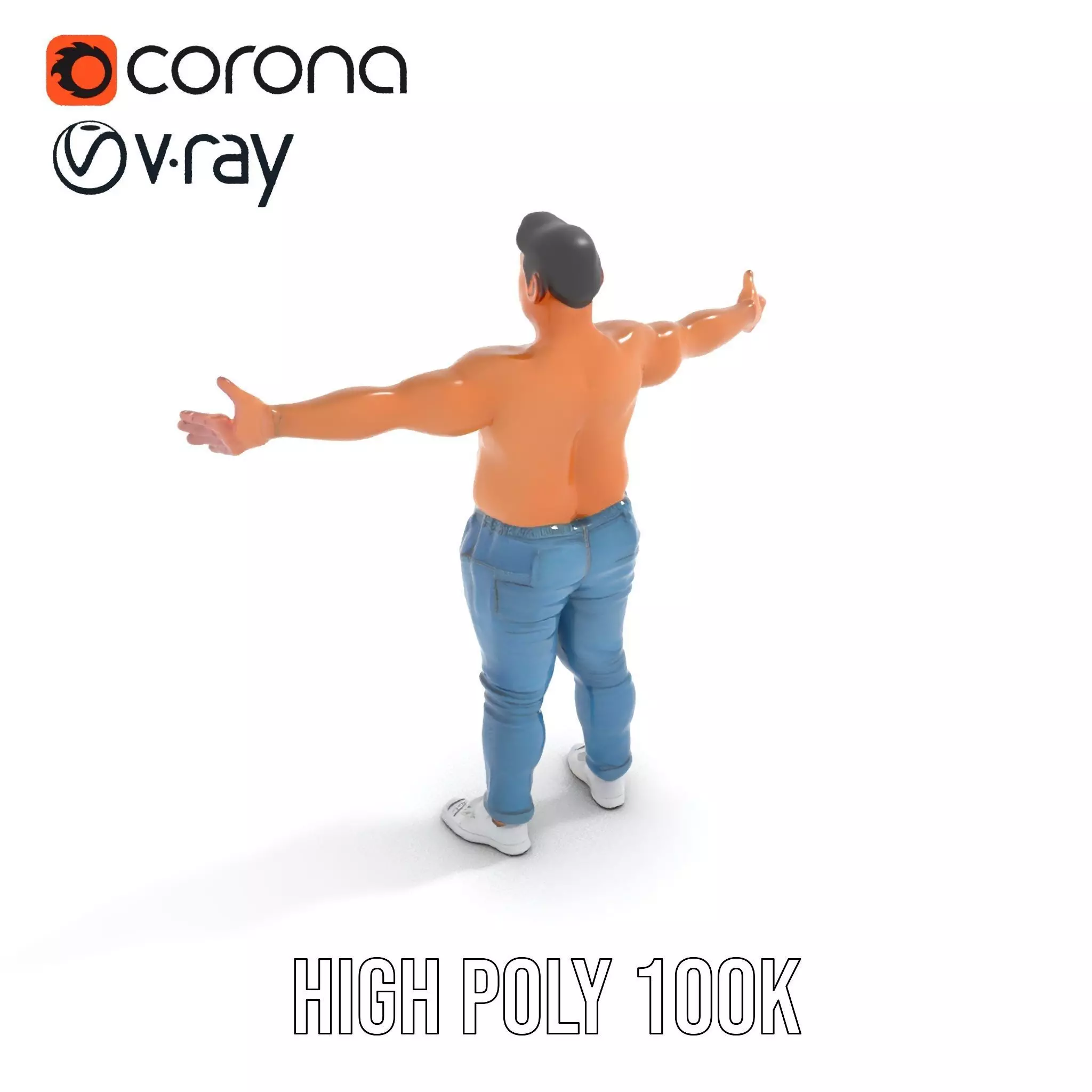 Casual Denim Character model pack Low-poly 3D model_31