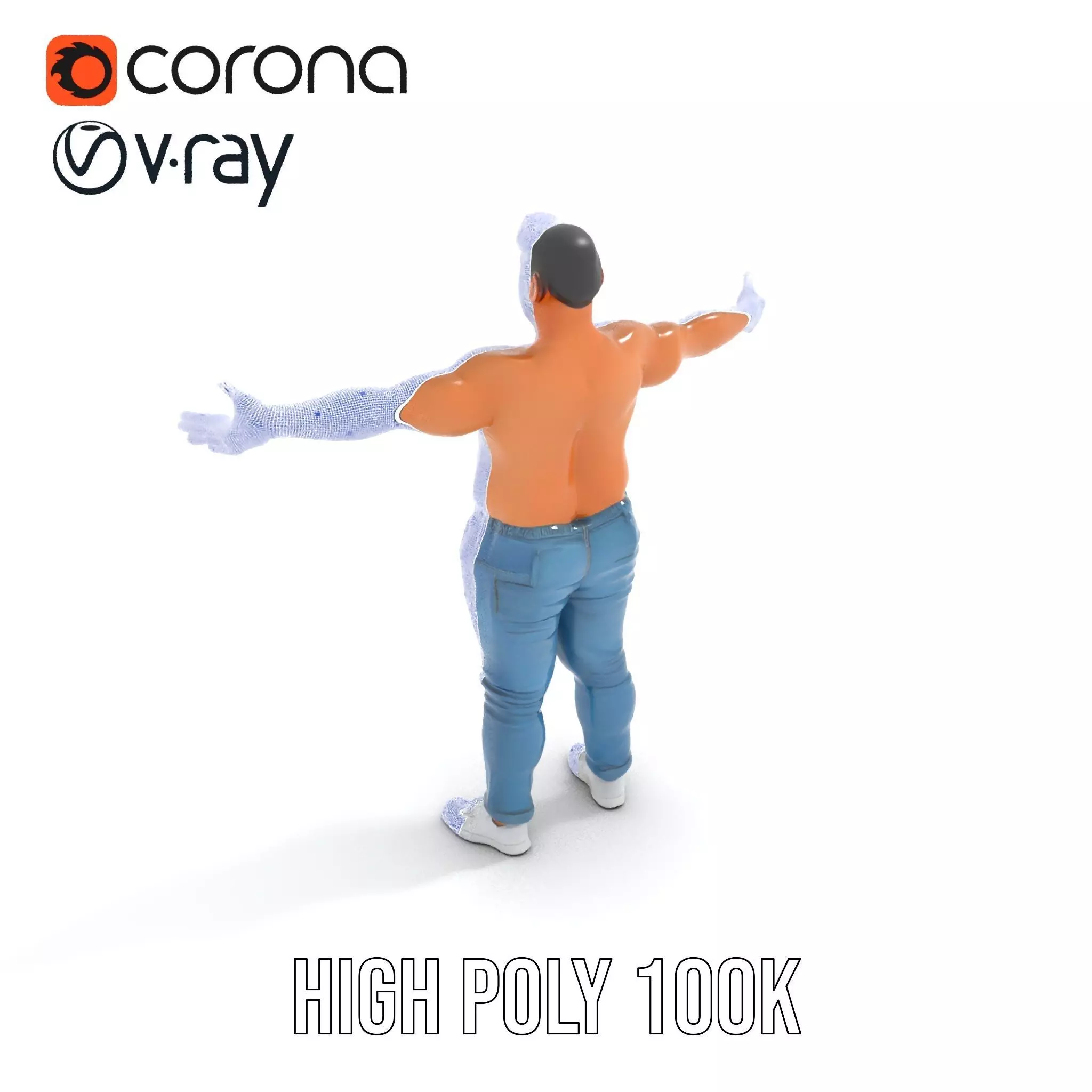 Casual Denim Character model pack Low-poly 3D model_26