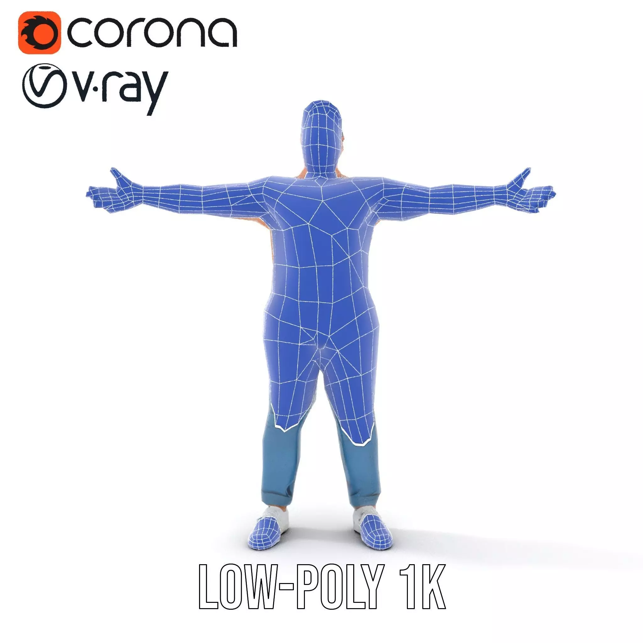 Casual Denim Character model pack Low-poly 3D model_25