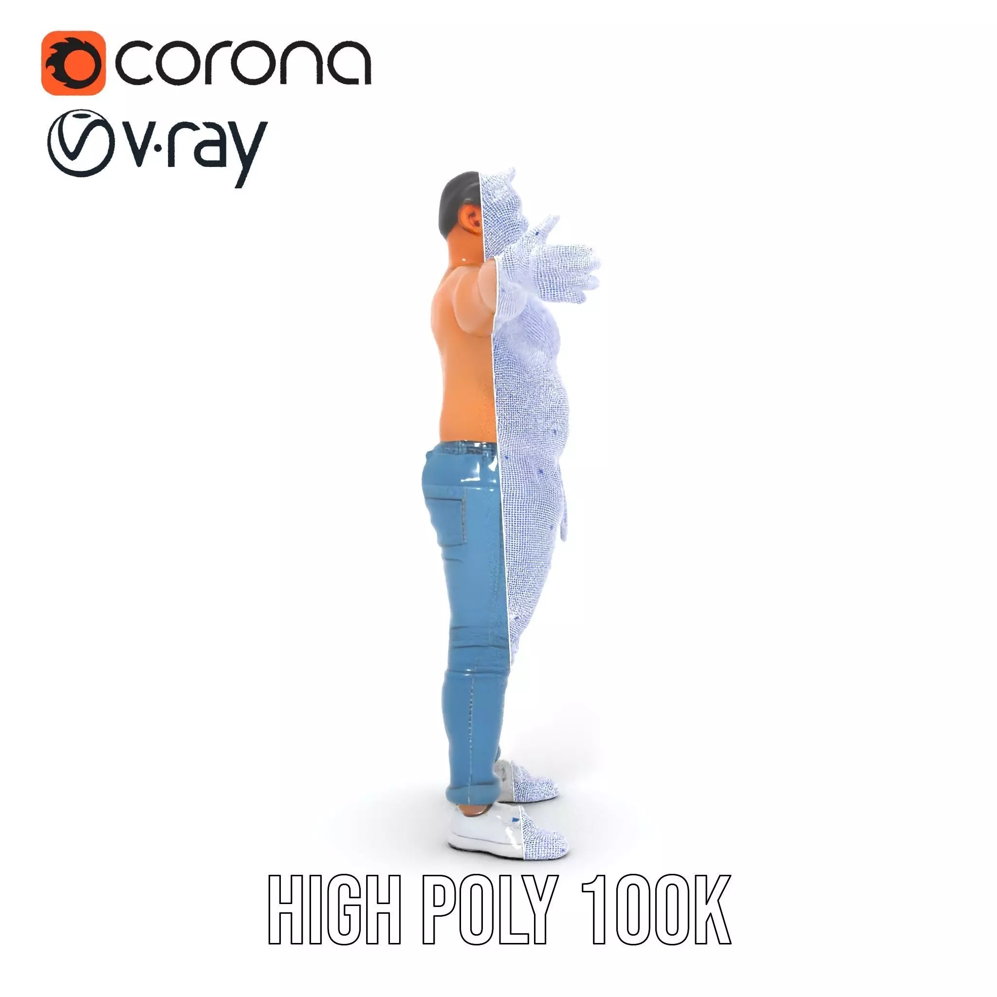 Casual Denim Character model pack Low-poly 3D model_33