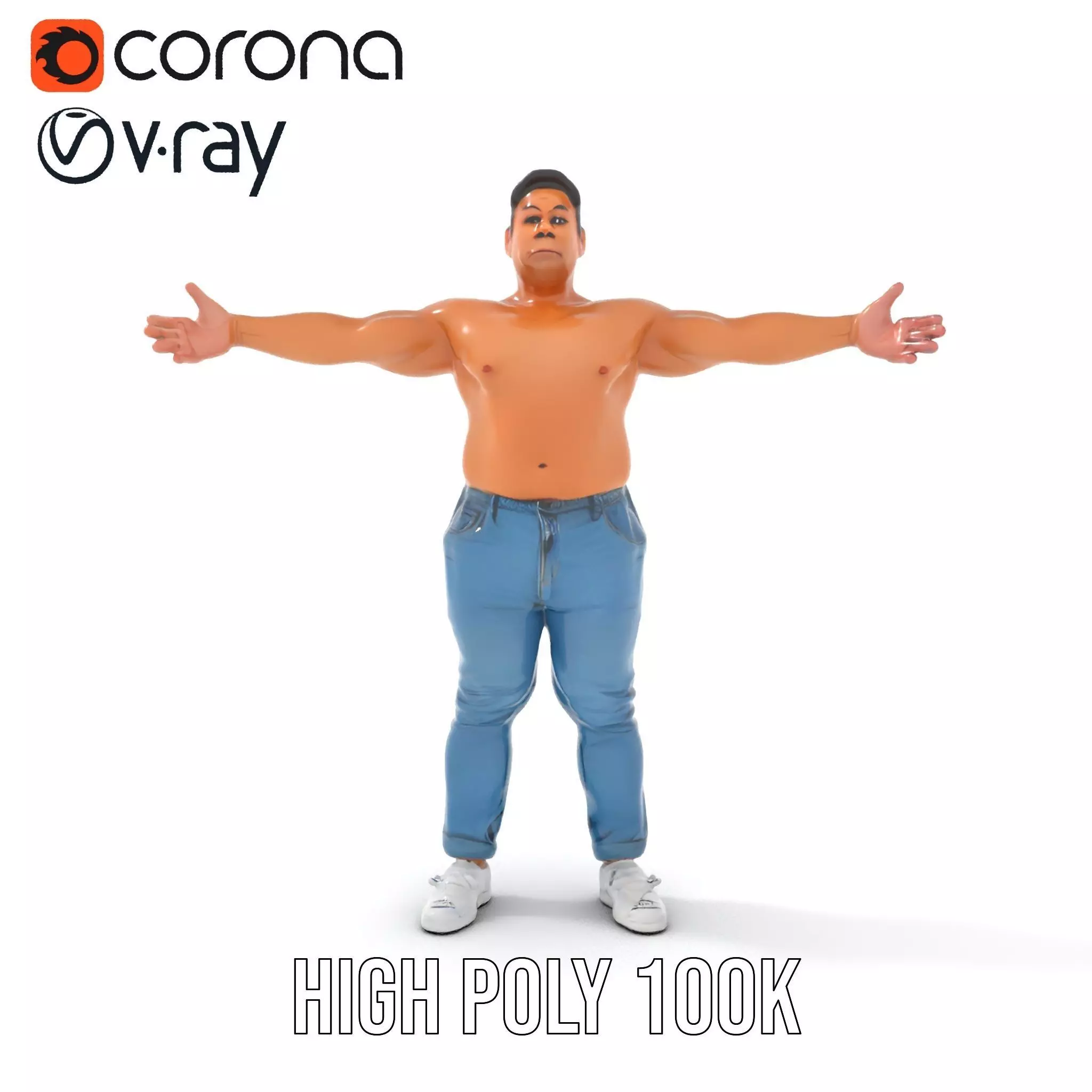 Casual Denim Character model pack Low-poly 3D model_18