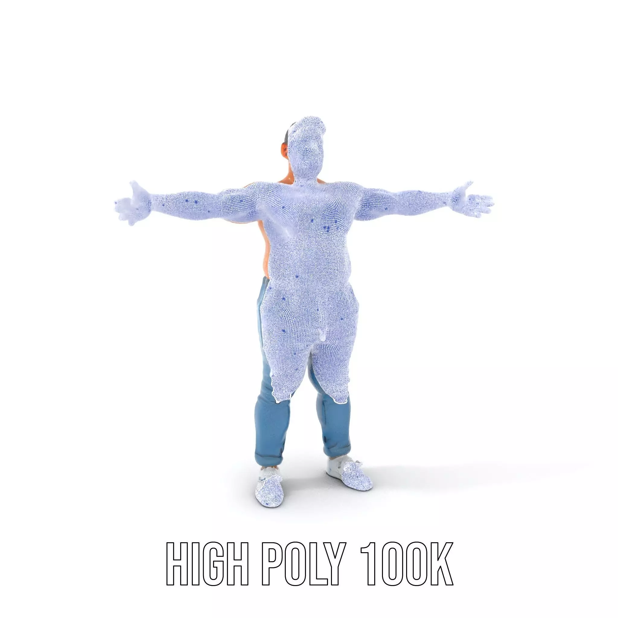 Casual Denim Character model pack Low-poly 3D model_4