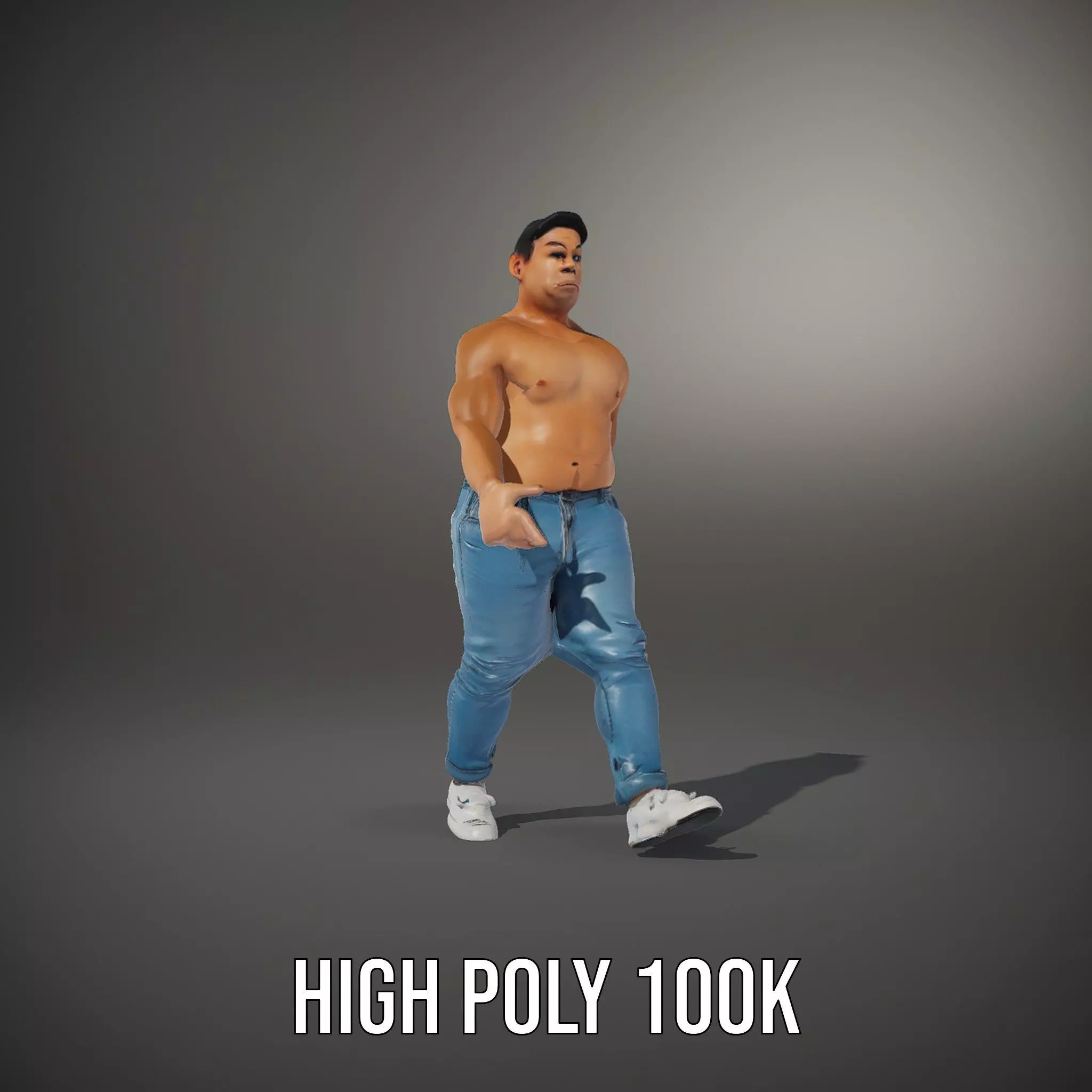 Casual Denim Character model pack Low-poly 3D model_8
