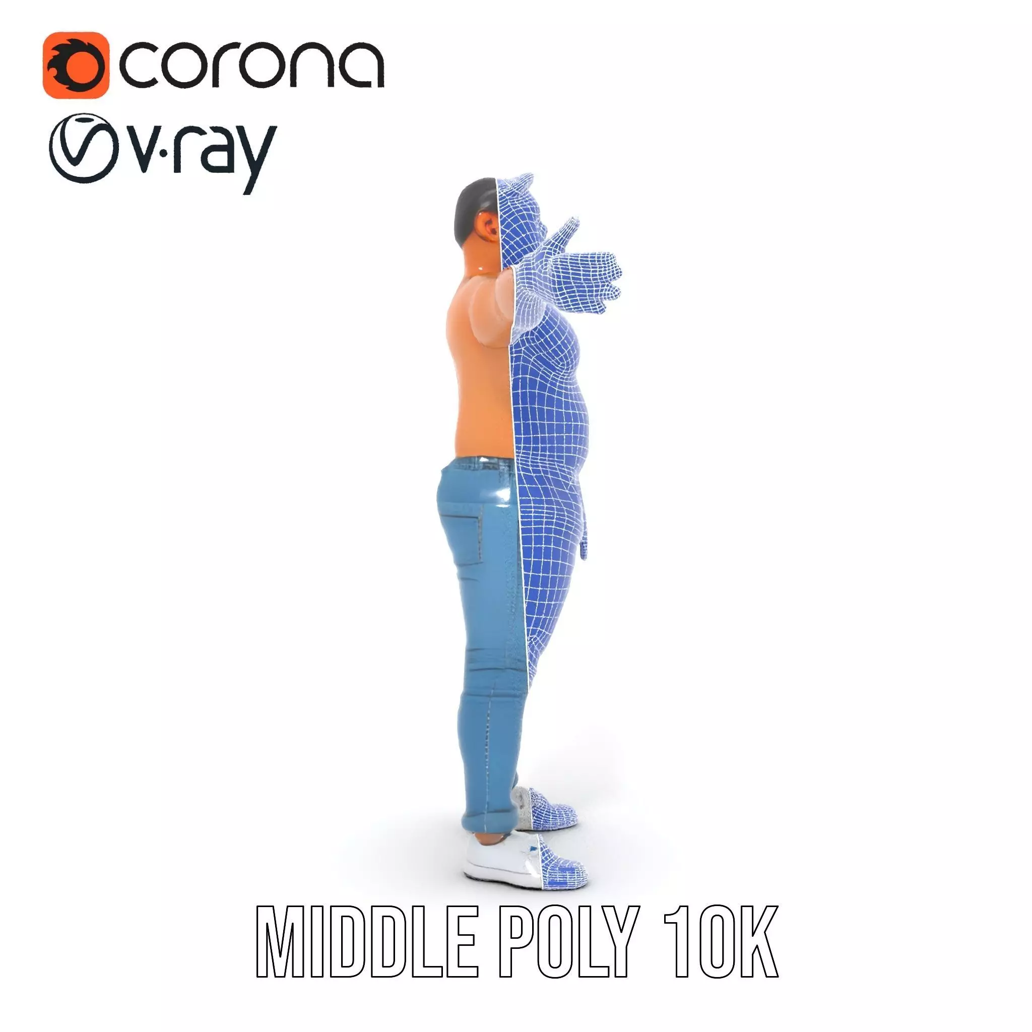 Casual Denim Character model pack Low-poly 3D model_29