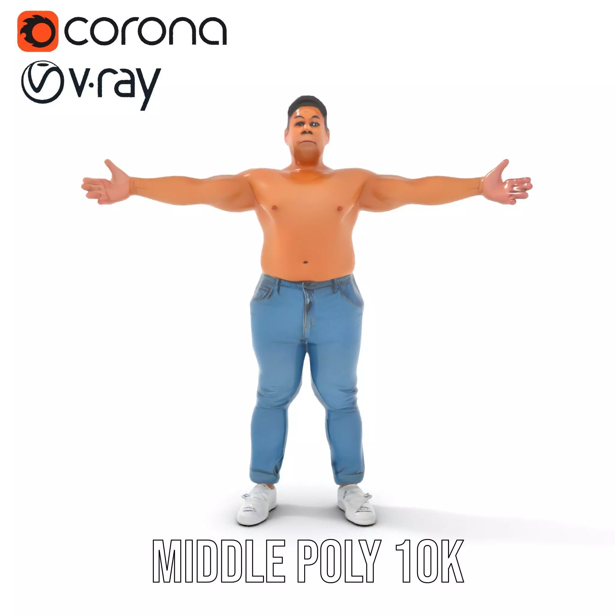 Casual Denim Character model pack Low-poly 3D model_19