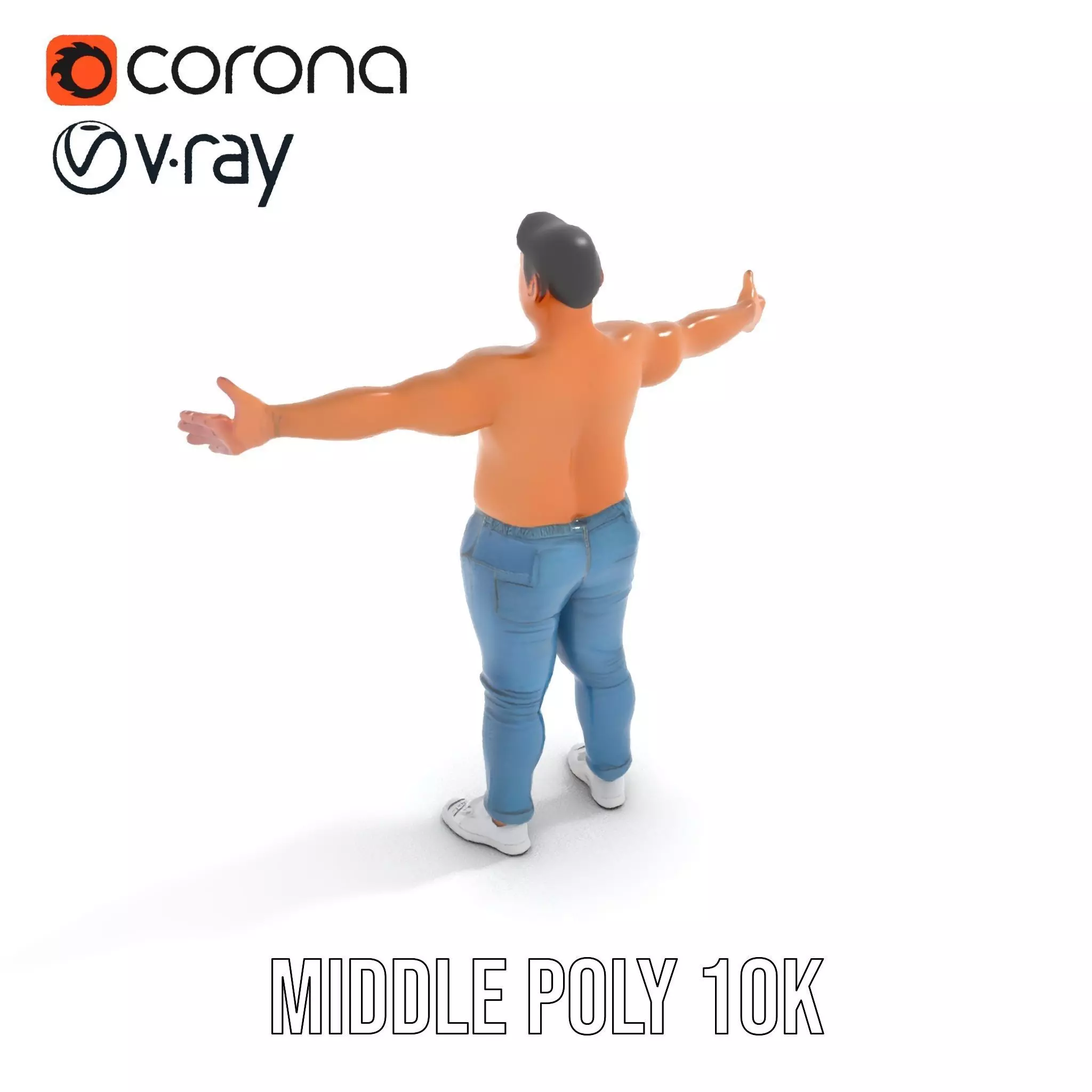 Casual Denim Character model pack Low-poly 3D model_11