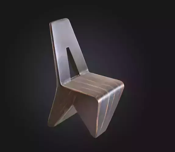 Avant Garde Wooden Chair Low-poly 3D model