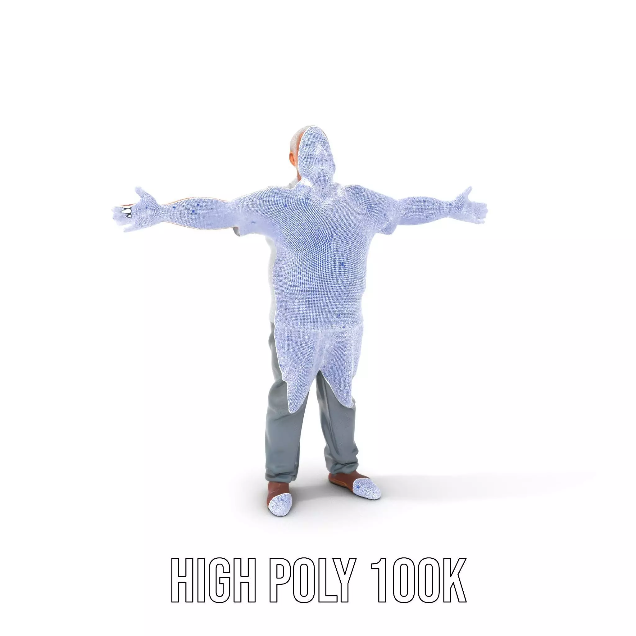 Casual Elderly Male model pack Low-poly 3D model_4