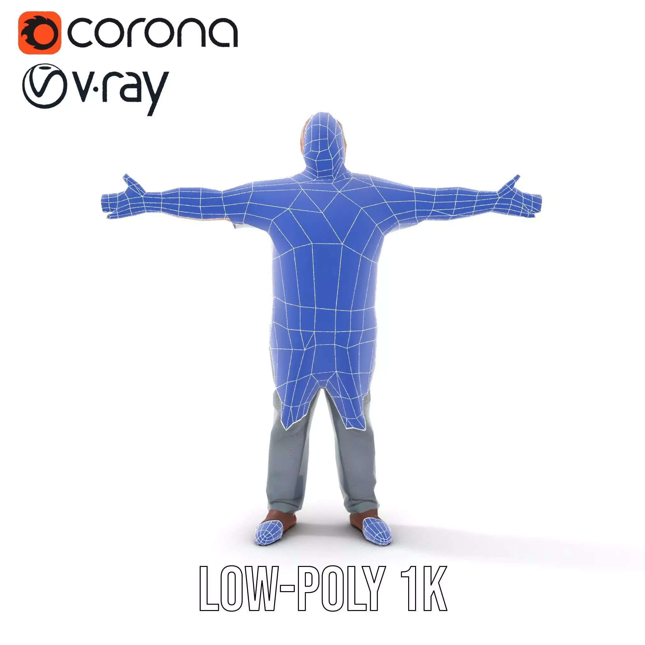 Casual Elderly Male model pack Low-poly 3D model_30