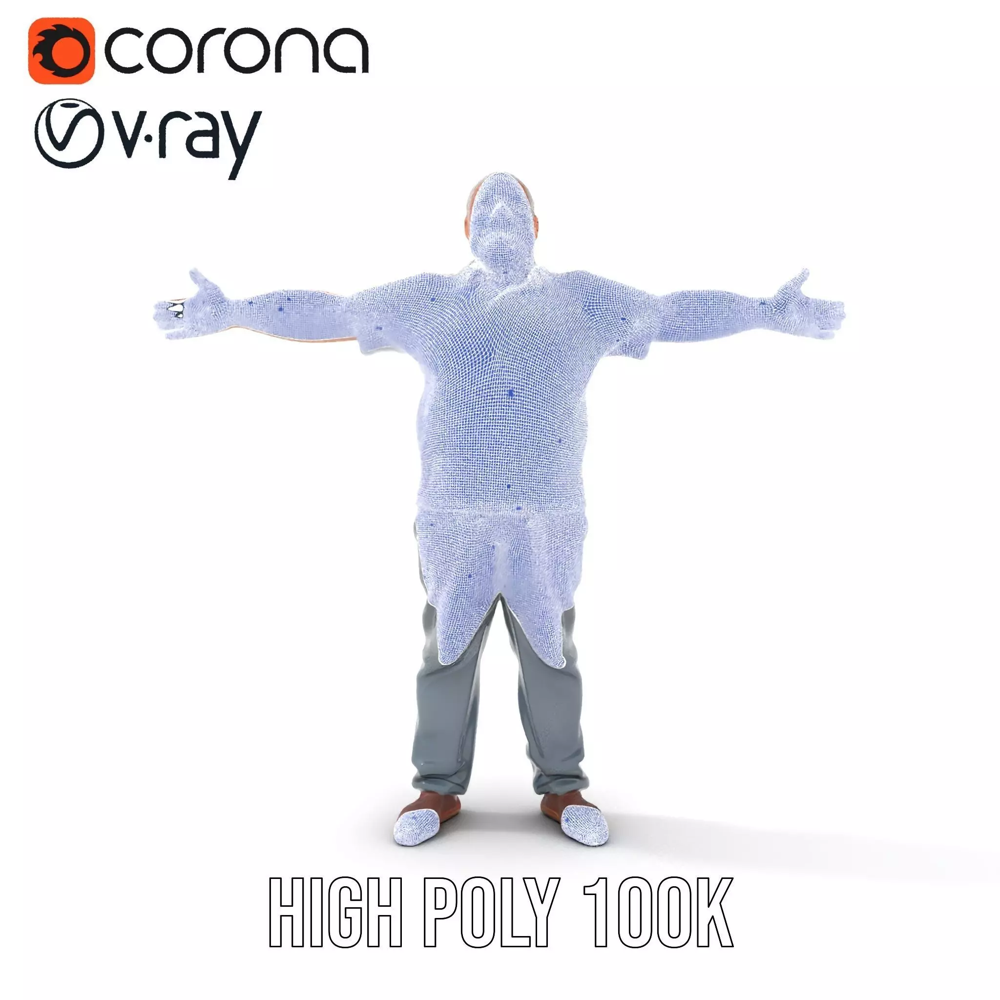 Casual Elderly Male model pack Low-poly 3D model_33