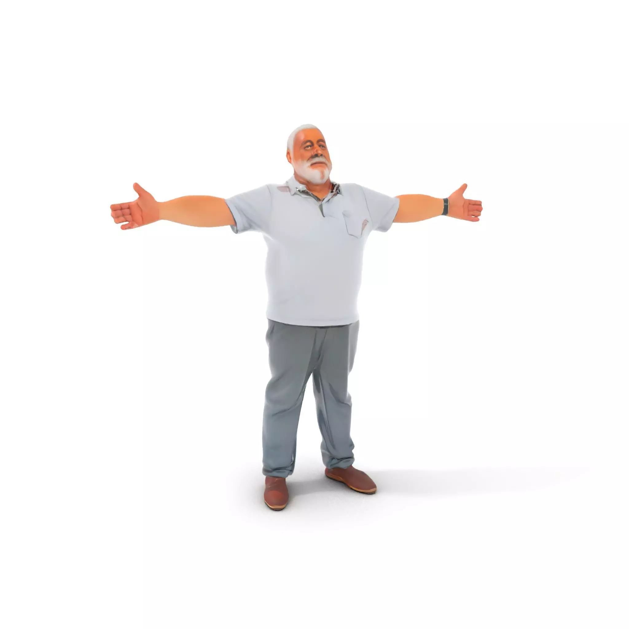 Casual Elderly Male model pack Low-poly 3D model_5