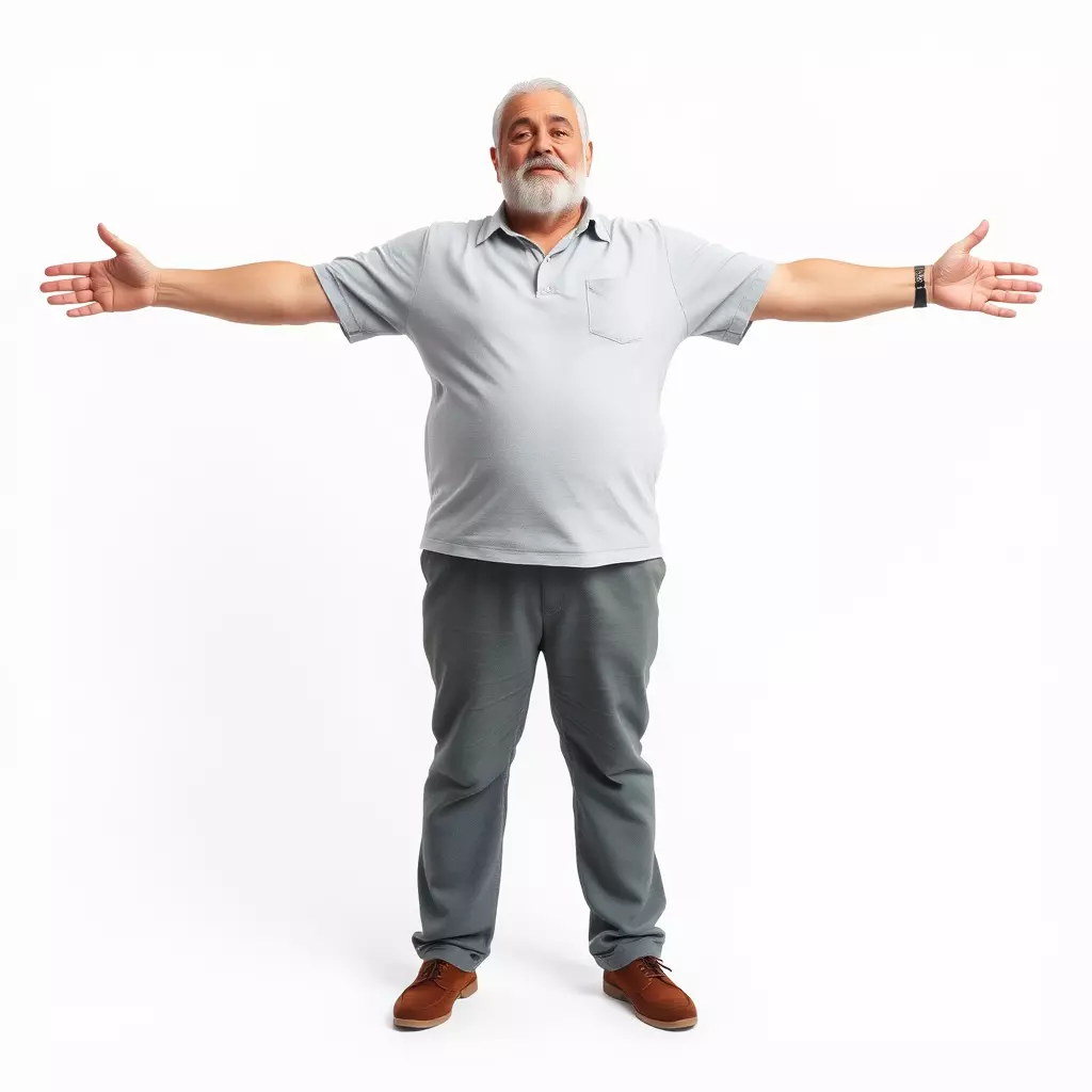 Casual Elderly Male model pack Low-poly 3D model_2