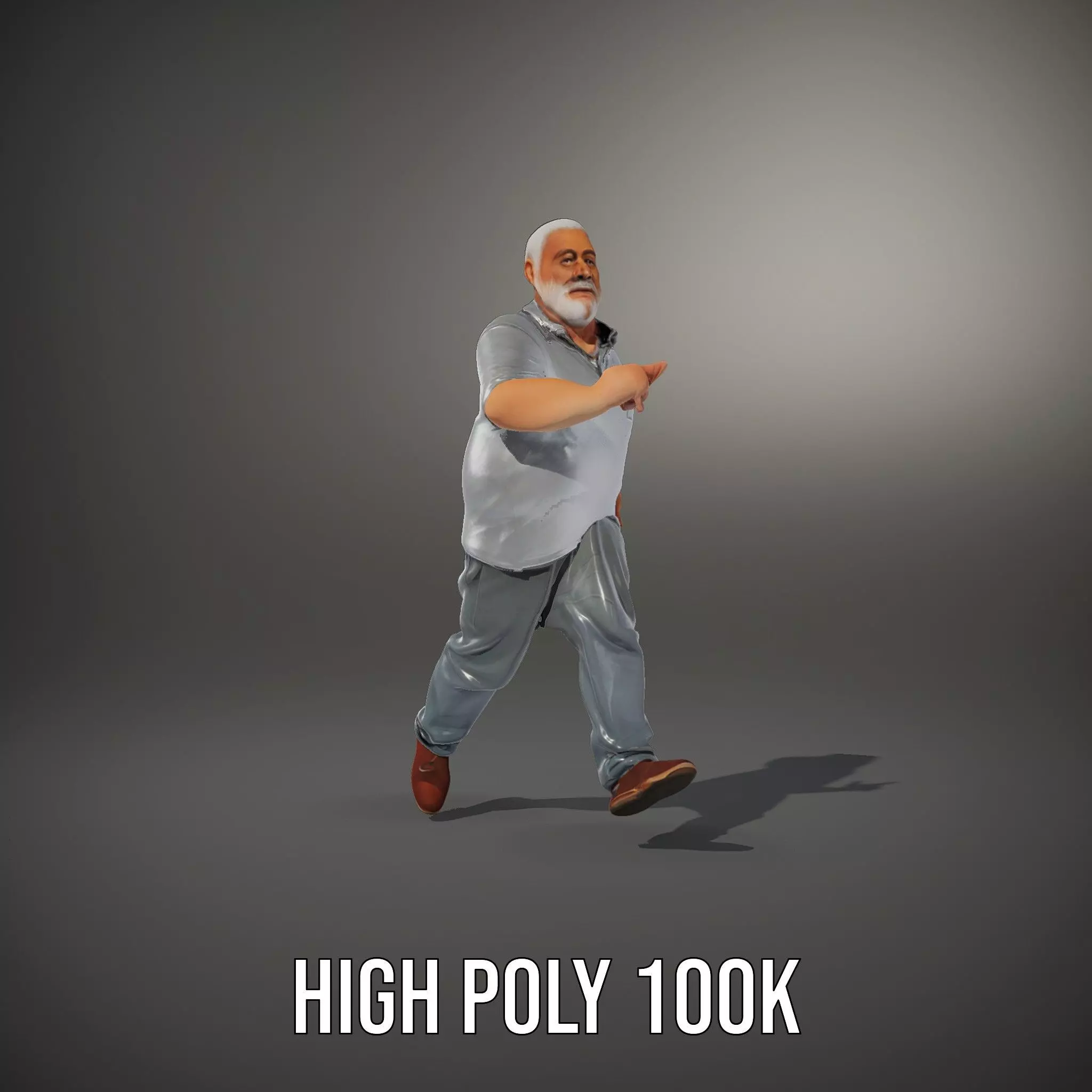 Casual Elderly Male model pack Low-poly 3D model_10