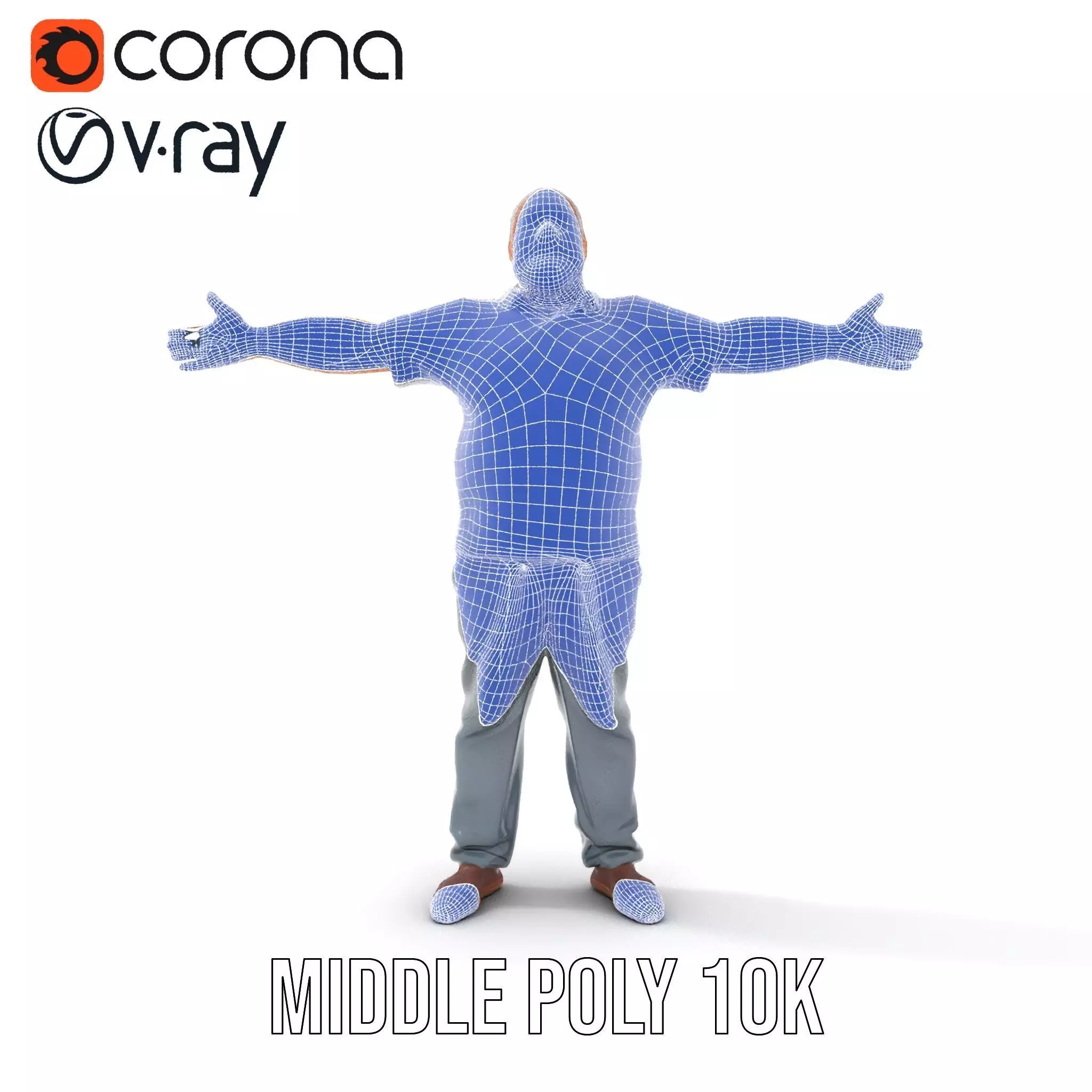 Casual Elderly Male model pack Low-poly 3D model_29