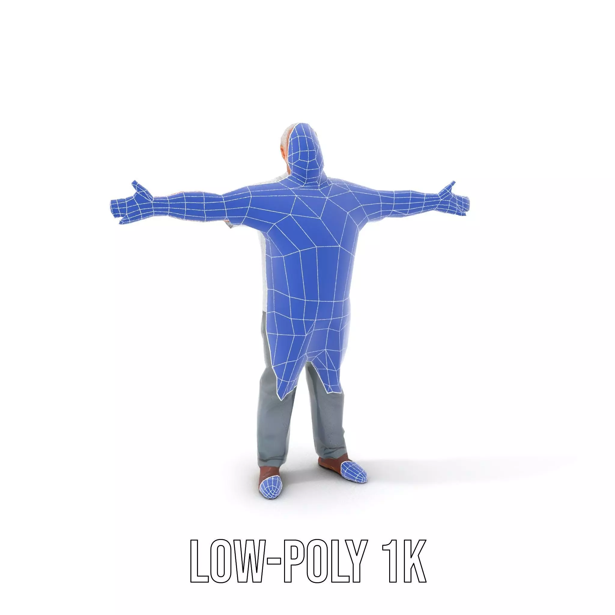 Casual Elderly Male model pack Low-poly 3D model_12