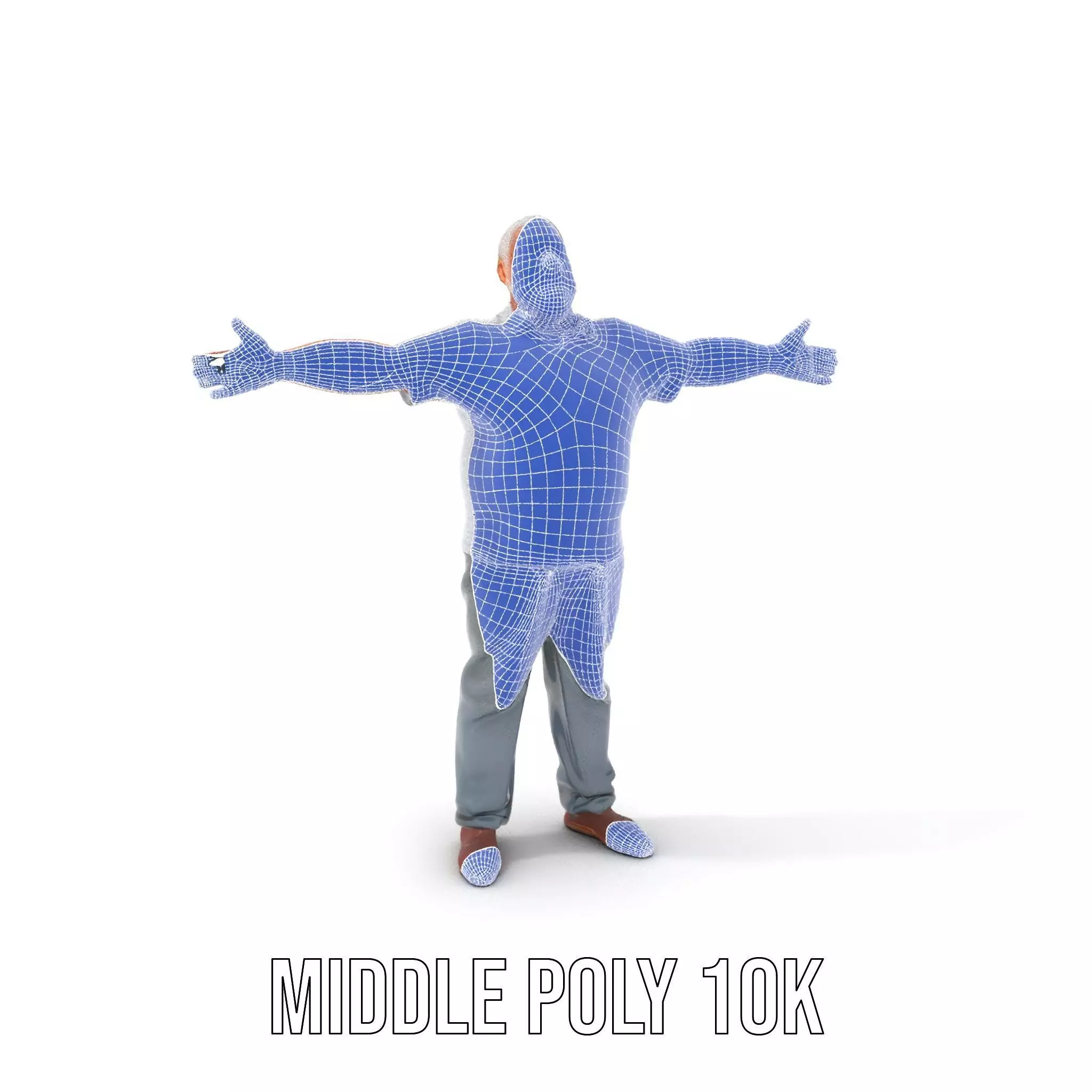 Casual Elderly Male model pack Low-poly 3D model_6