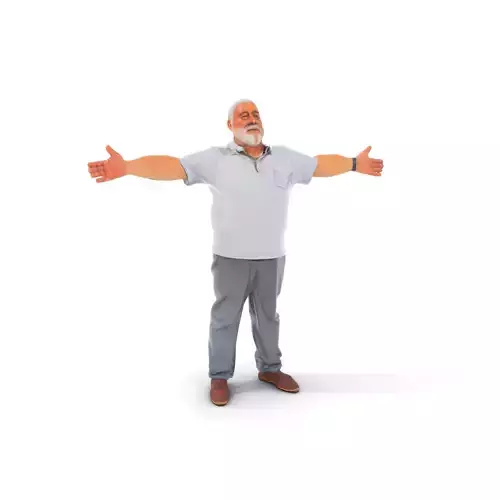 Casual Elderly Male model pack Low-poly 3D model