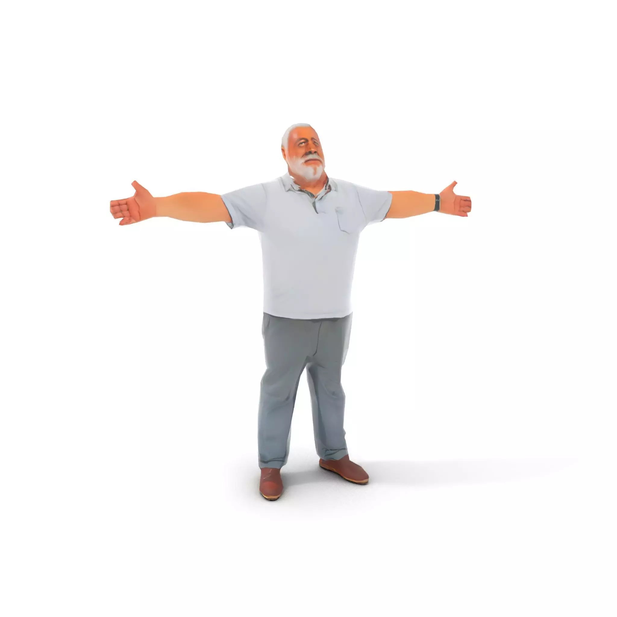 Casual Elderly Male model pack Low-poly 3D model_19