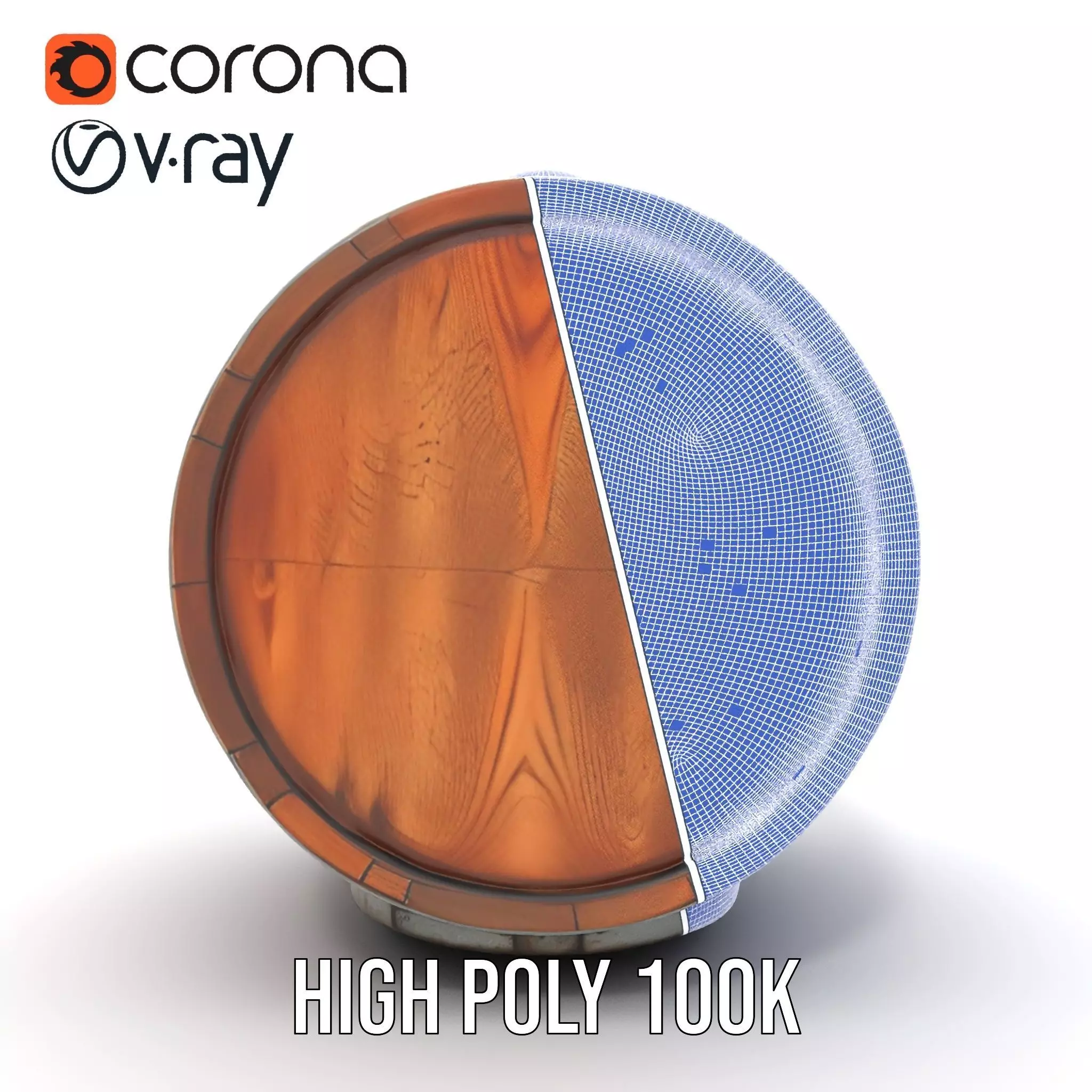 Rustic Oak Barrel model pack Low-poly 3D model_34