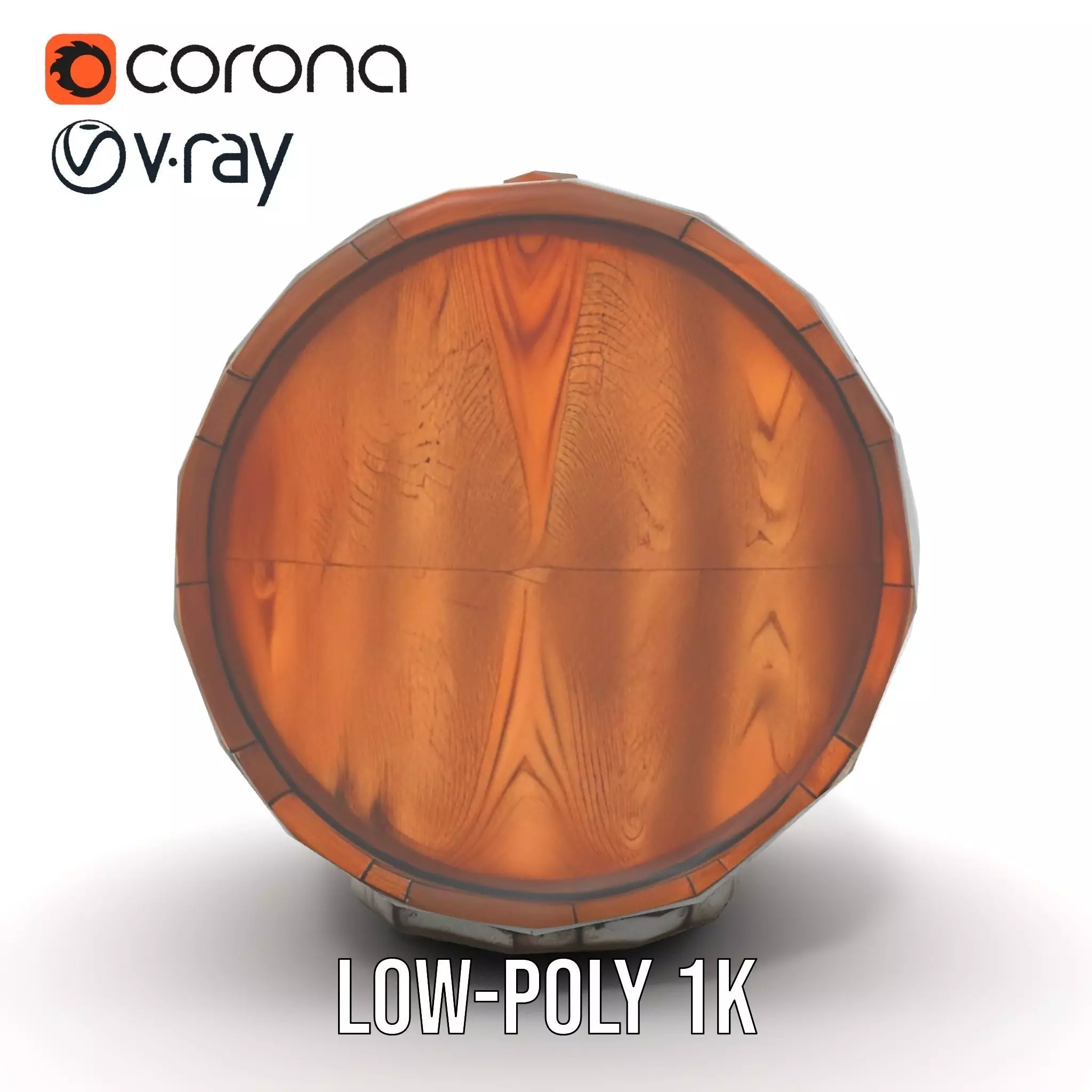 Rustic Oak Barrel model pack Low-poly 3D model_16