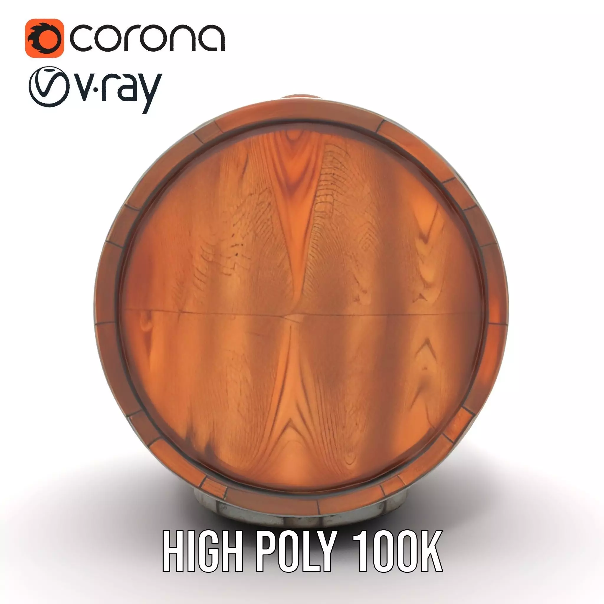 Rustic Oak Barrel model pack Low-poly 3D model_31