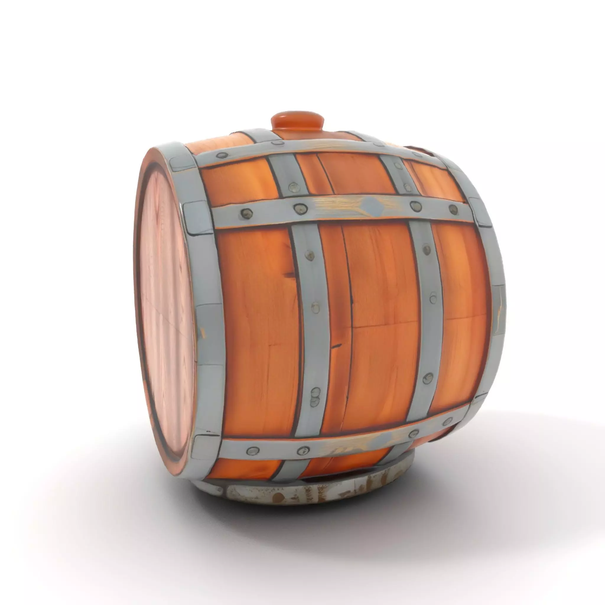 Rustic Oak Barrel model pack Low-poly 3D model_5