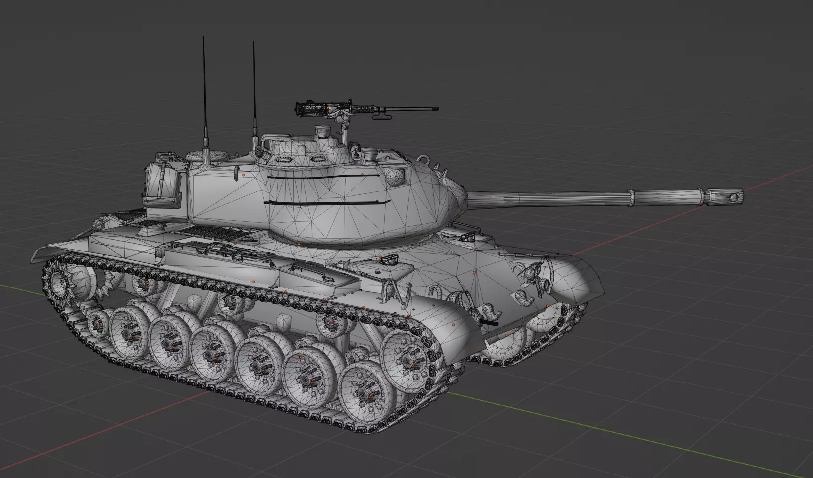 M47 Patton Low-poly 3D model_3