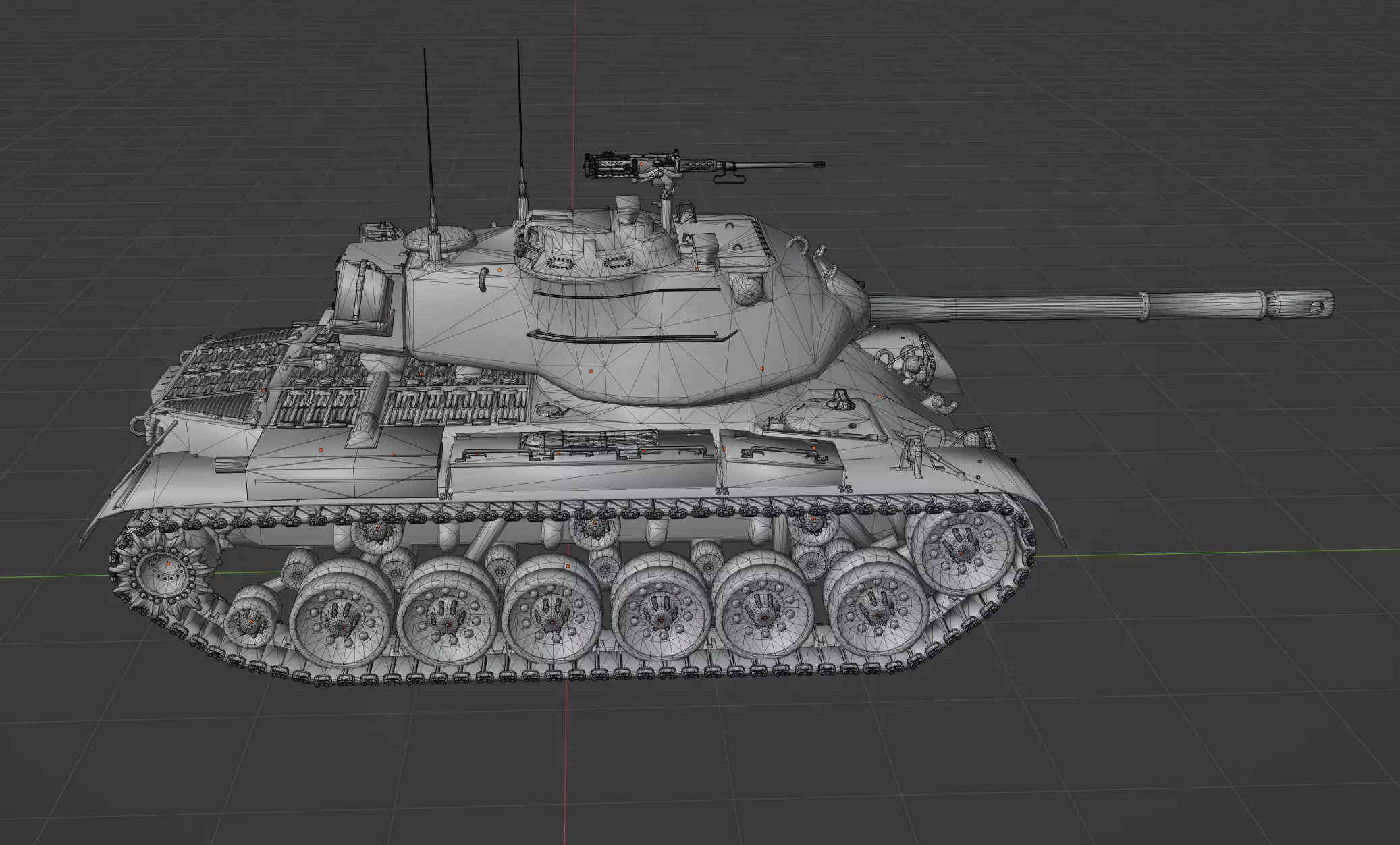 M47 Patton Low-poly 3D model_7