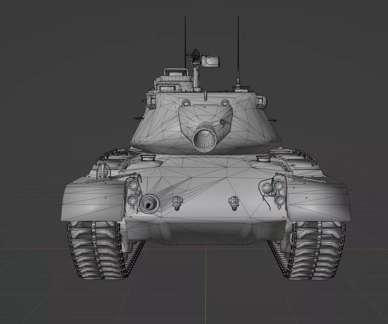 M47 Patton Low-poly 3D model_9
