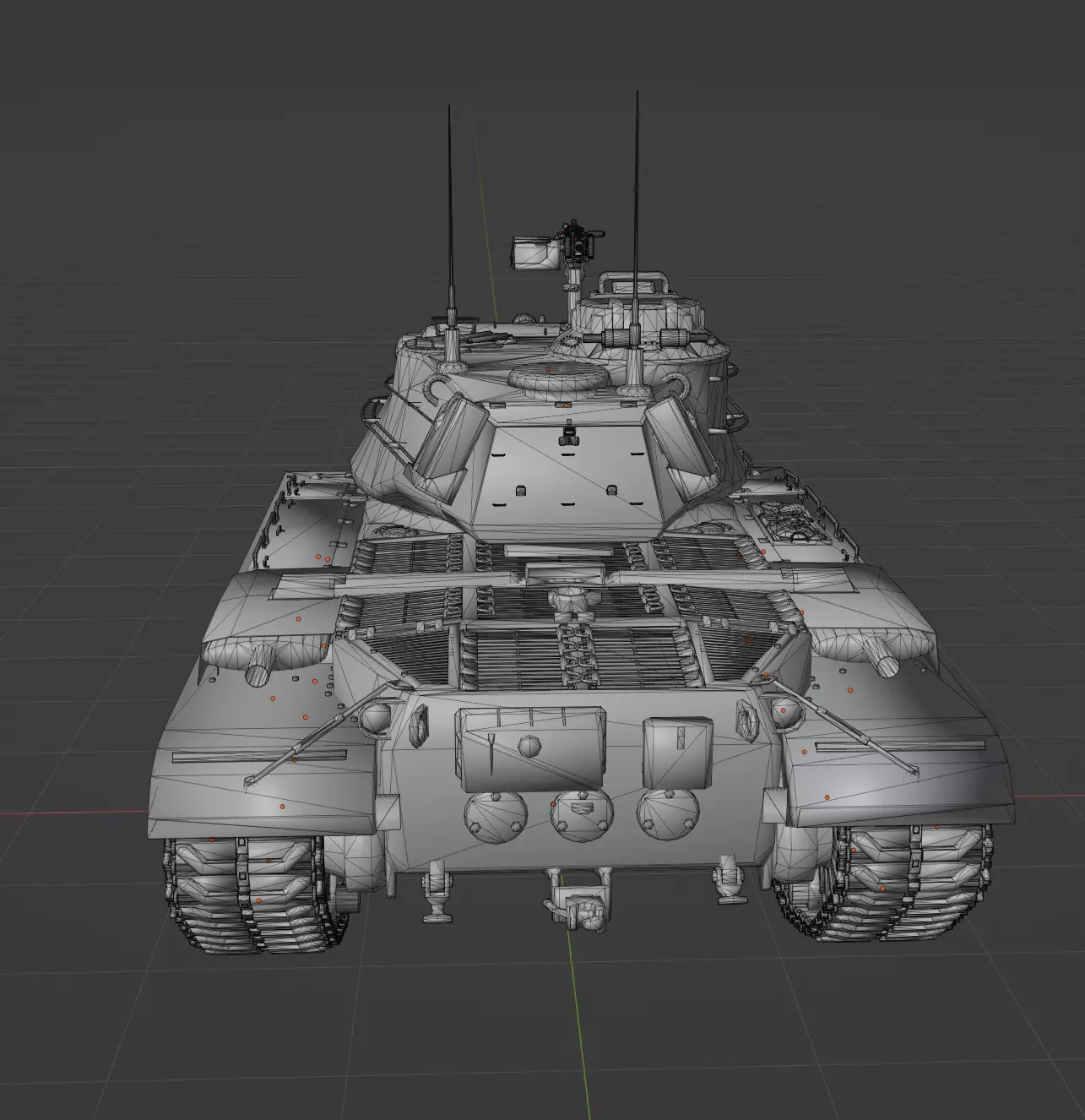 M47 Patton Low-poly 3D model_5