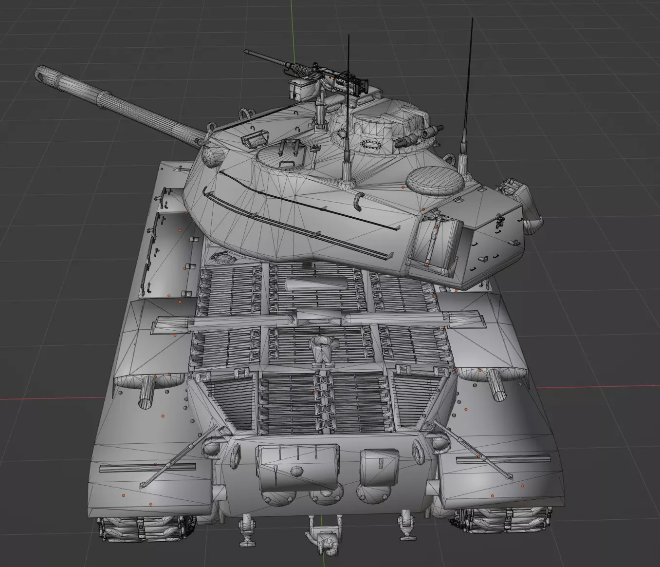 M47 Patton Low-poly 3D model_2