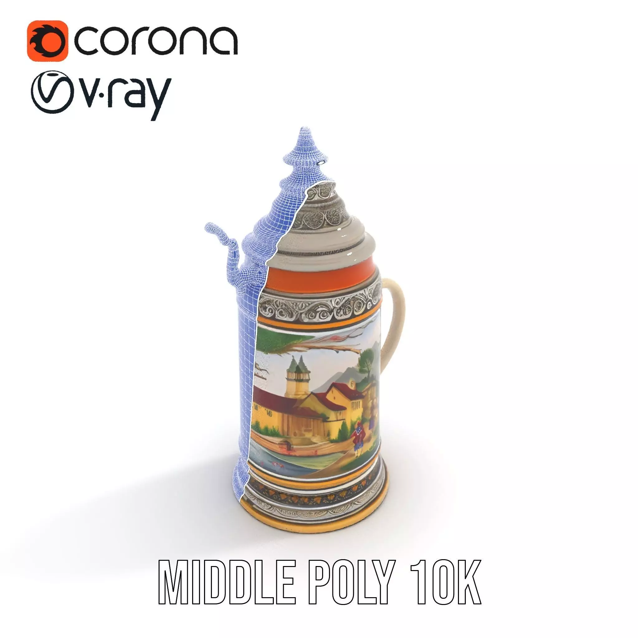 Decorative Beer Stein model pack Low-poly 3D model_15