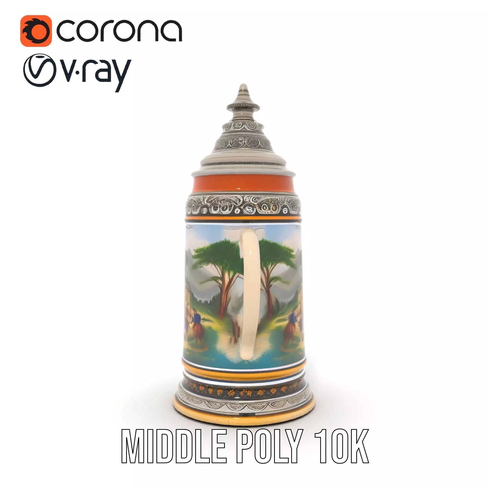 Decorative Beer Stein model pack Low-poly 3D model_21