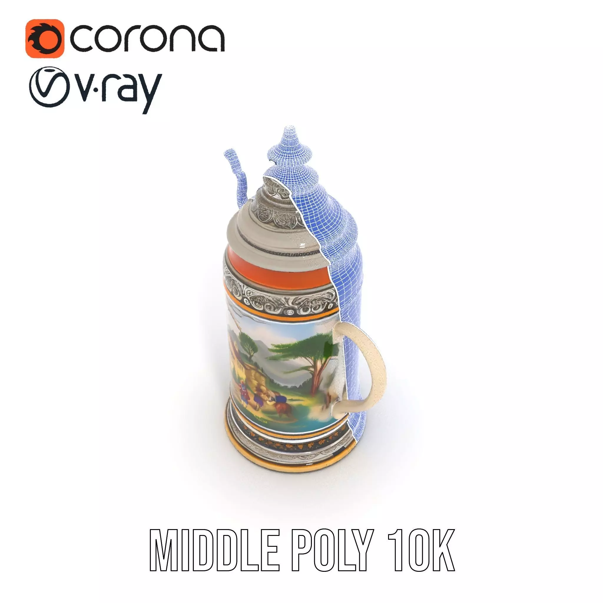 Decorative Beer Stein model pack Low-poly 3D model_29