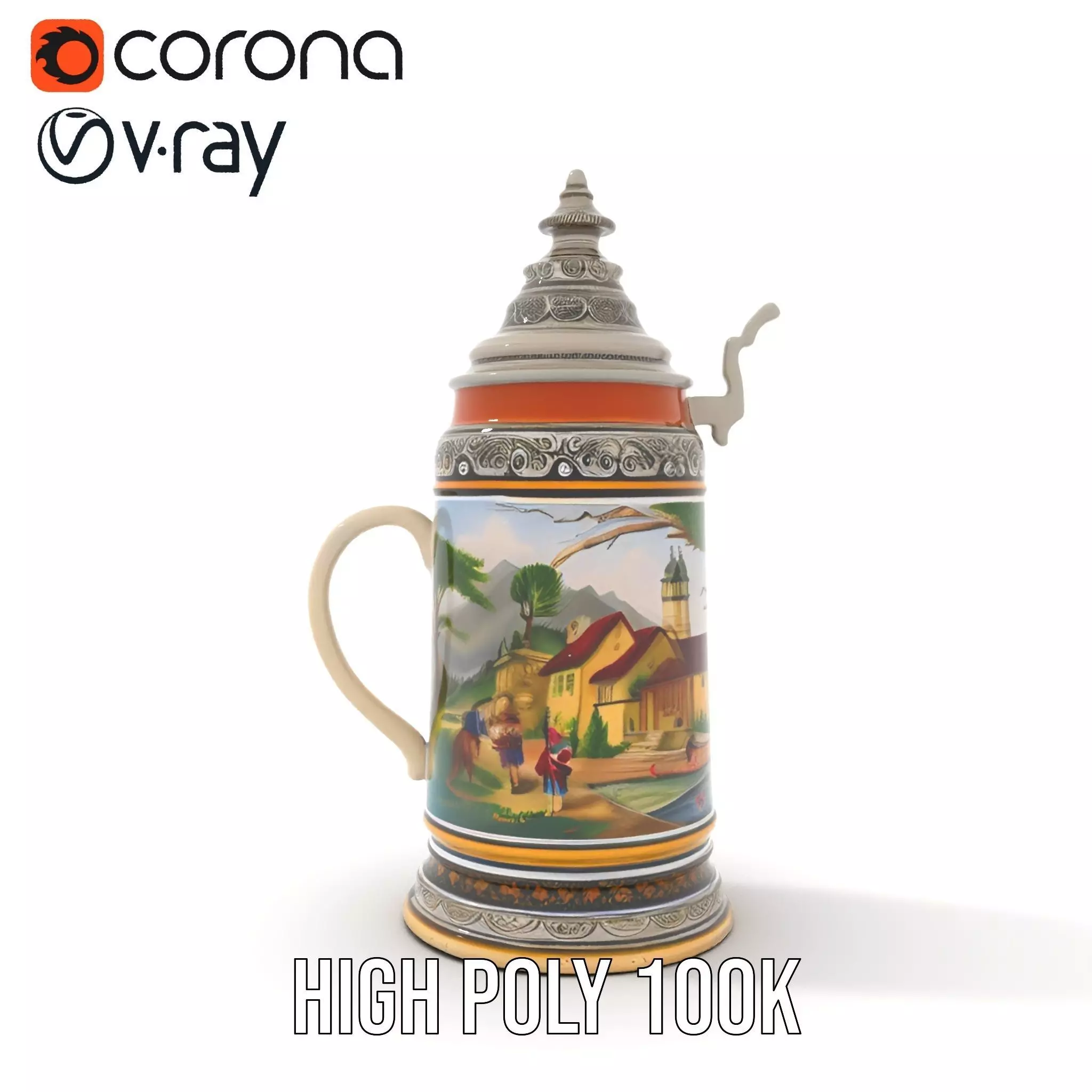 Decorative Beer Stein model pack Low-poly 3D model_23