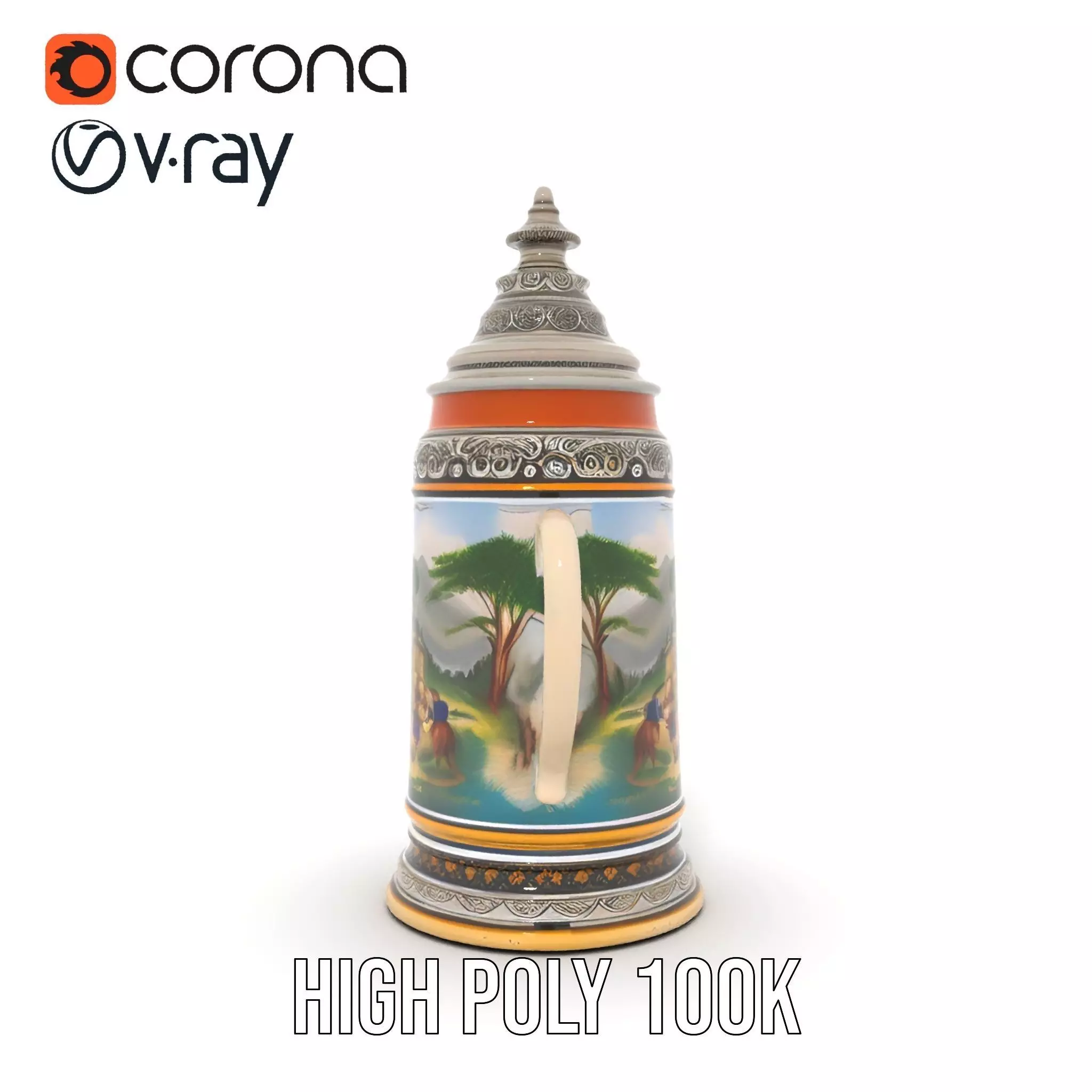 Decorative Beer Stein model pack Low-poly 3D model_28