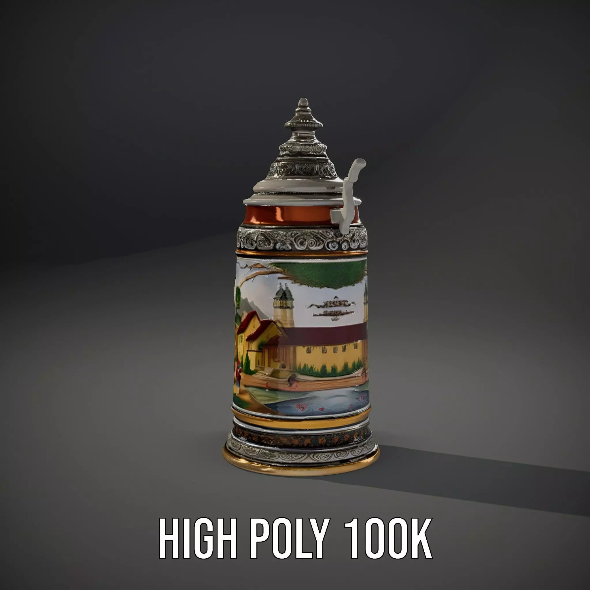 Decorative Beer Stein model pack Low-poly 3D model_8