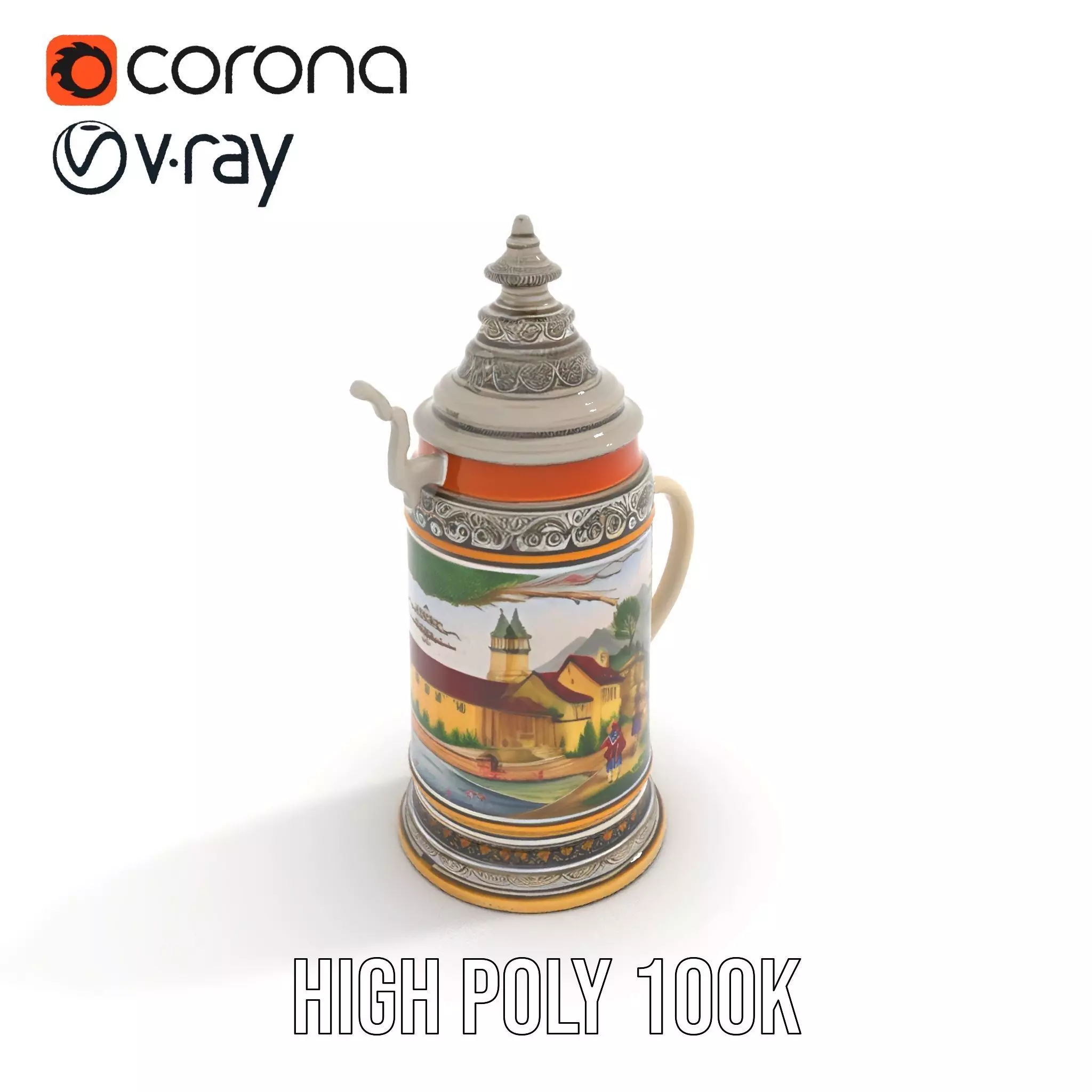 Decorative Beer Stein model pack Low-poly 3D model_20