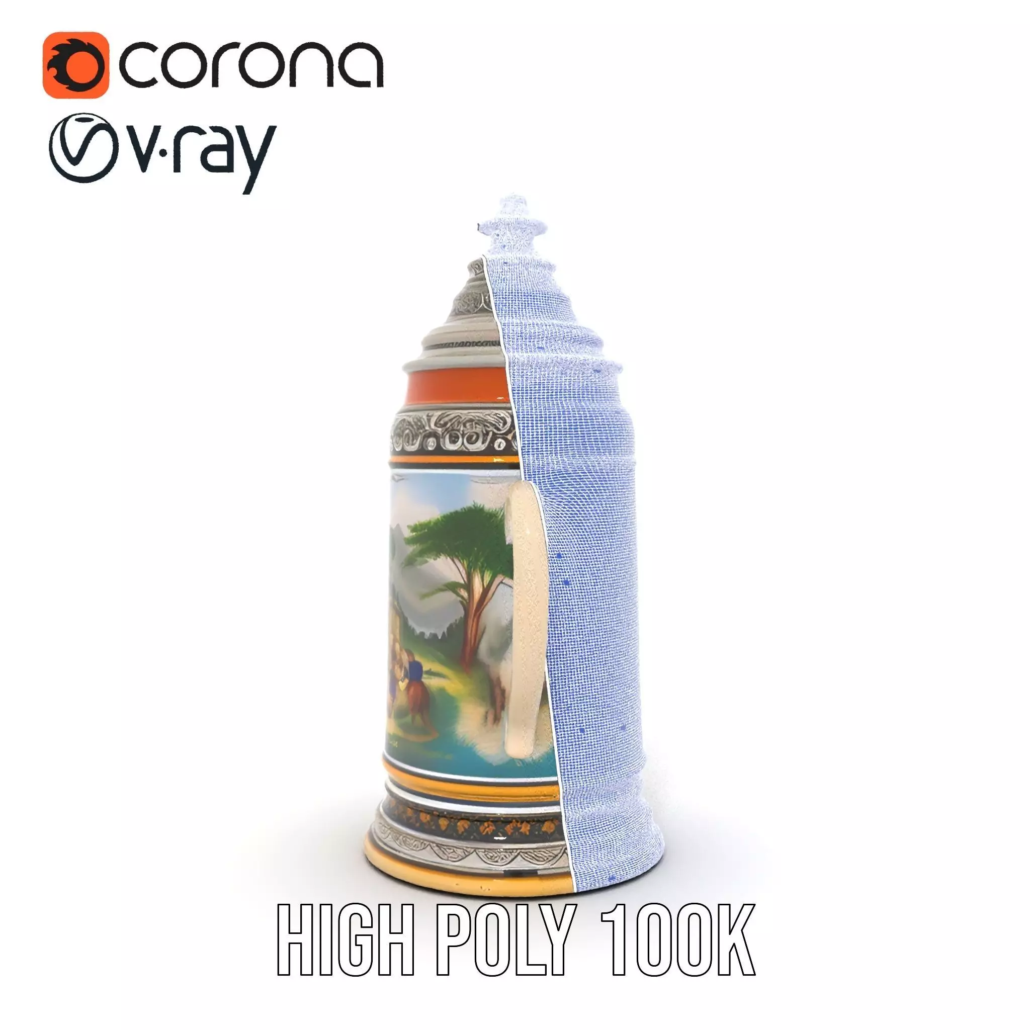 Decorative Beer Stein model pack Low-poly 3D model_34