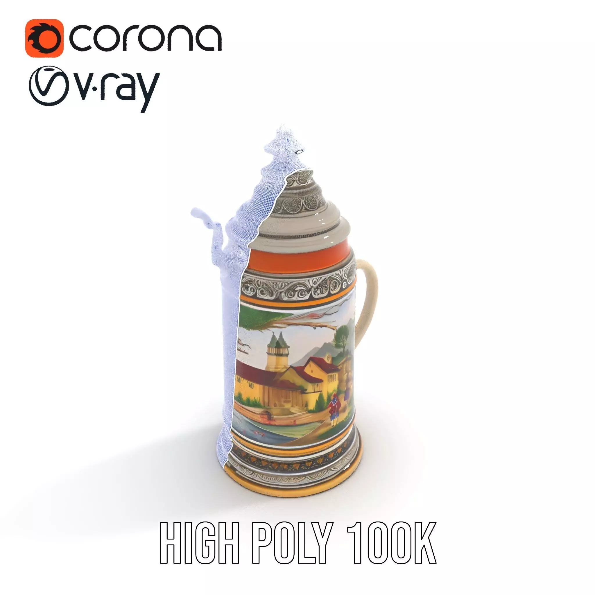 Decorative Beer Stein model pack Low-poly 3D model_31