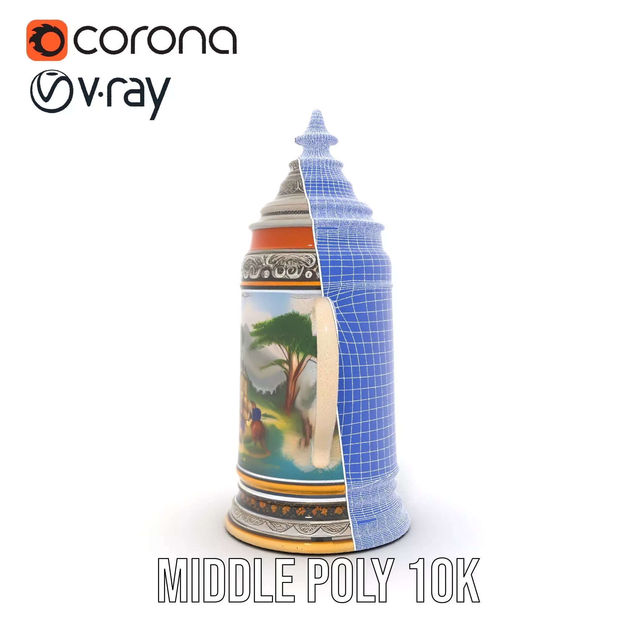 Decorative Beer Stein model pack Low-poly 3D model_18