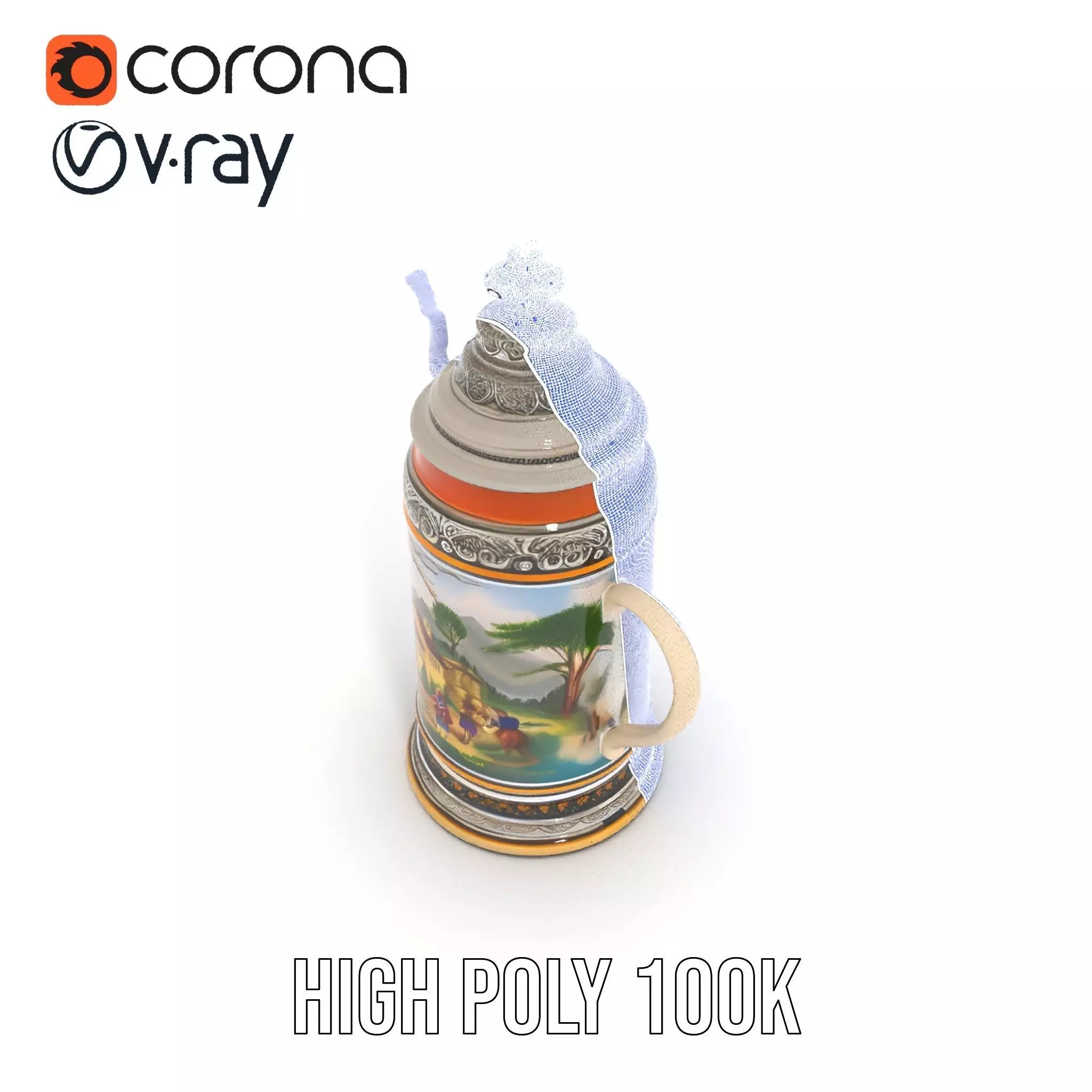 Decorative Beer Stein model pack Low-poly 3D model_33