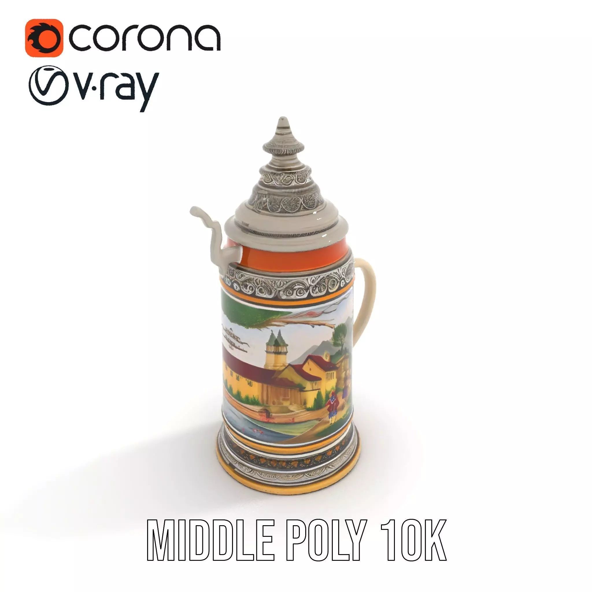 Decorative Beer Stein model pack Low-poly 3D model_5