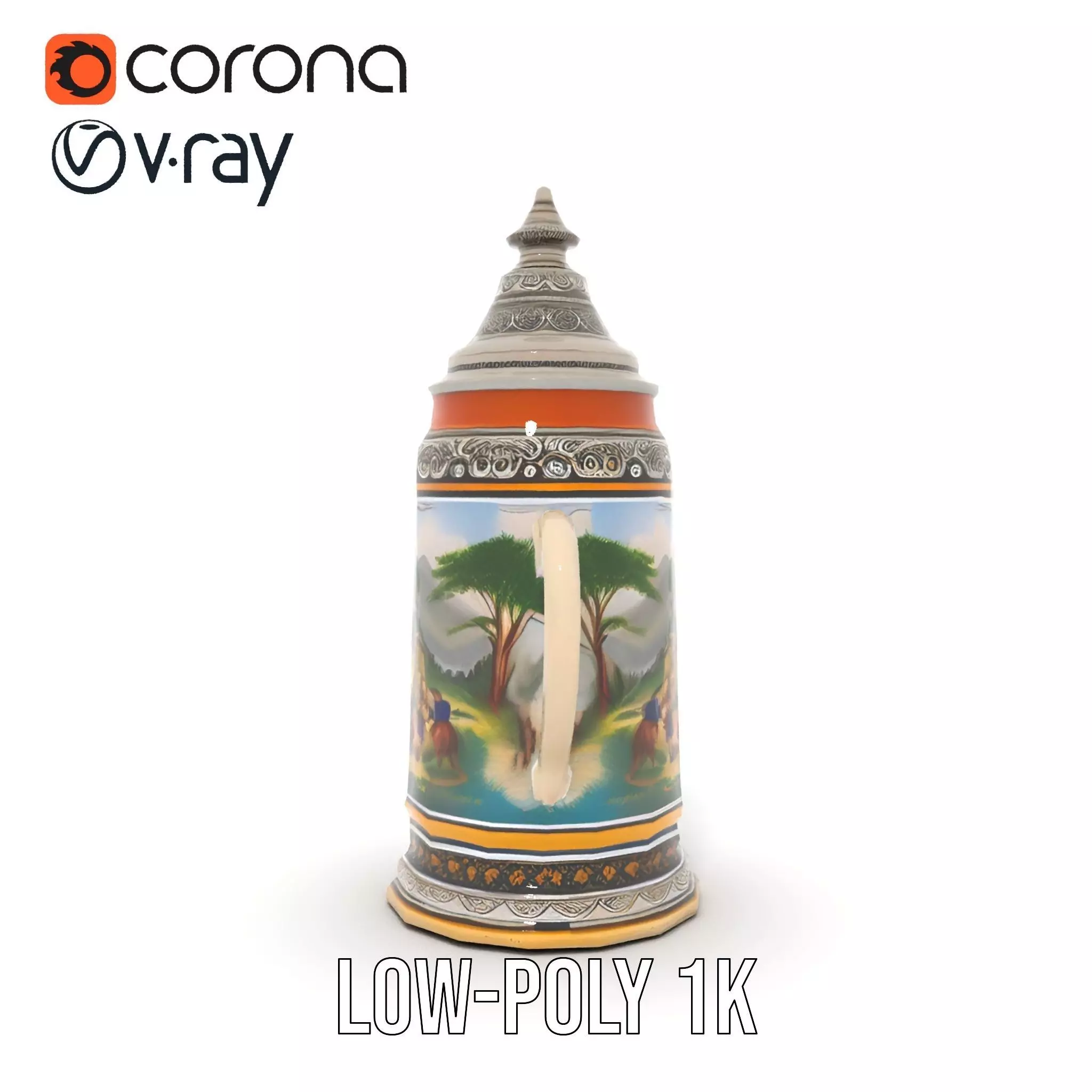 Decorative Beer Stein model pack Low-poly 3D model_19