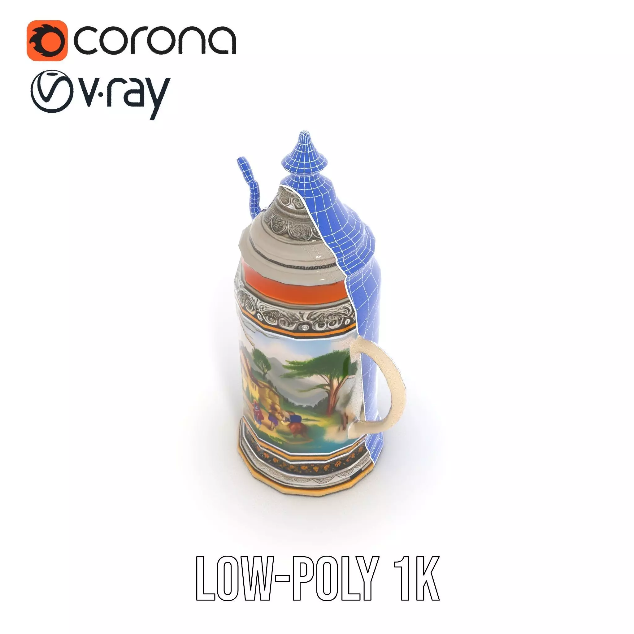 Decorative Beer Stein model pack Low-poly 3D model_22